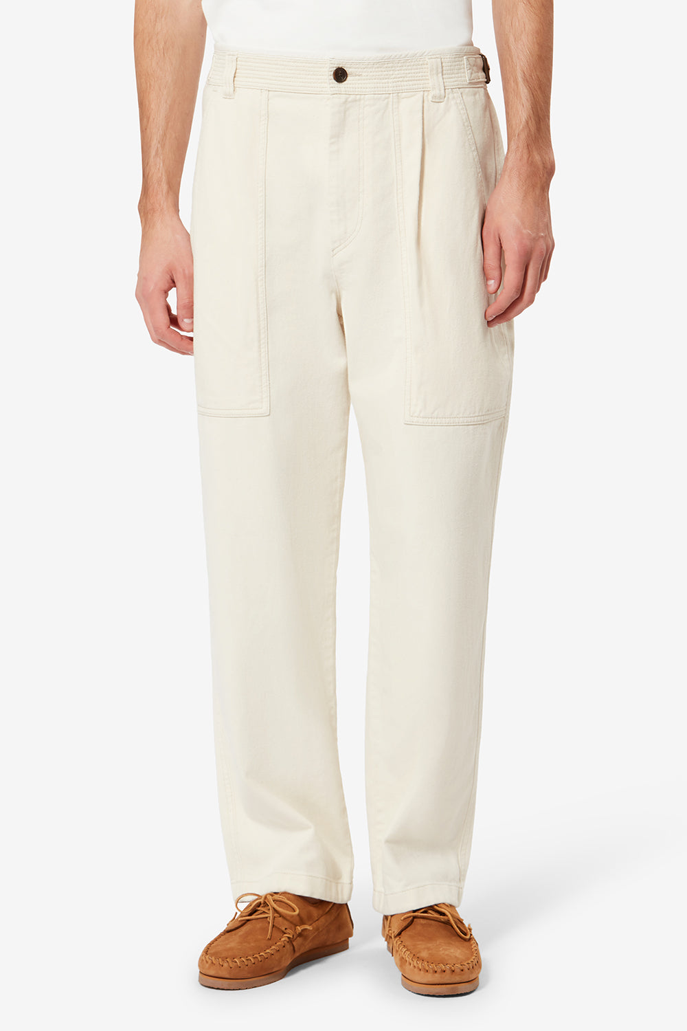 Pantalon workwear en toile de coton ilyan - Écru - Man - 4