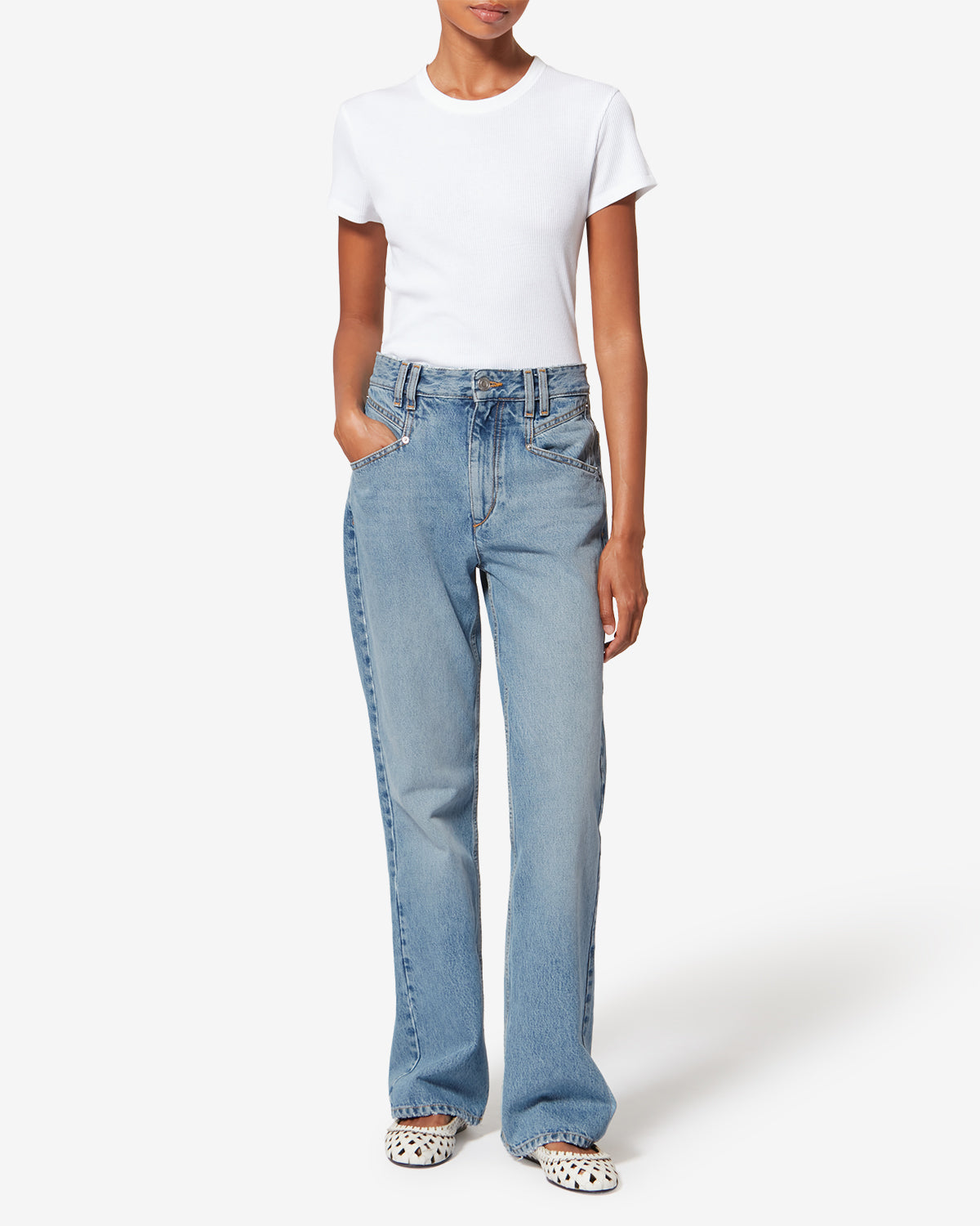 Pantalon belvia en coton - Bleu clair - Woman - 1