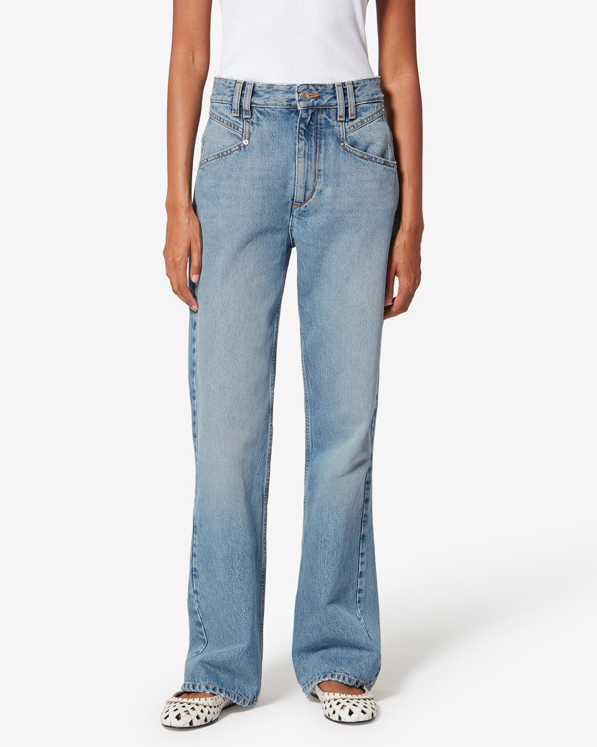 Pantalon belvia en coton - Bleu clair - Woman - 3