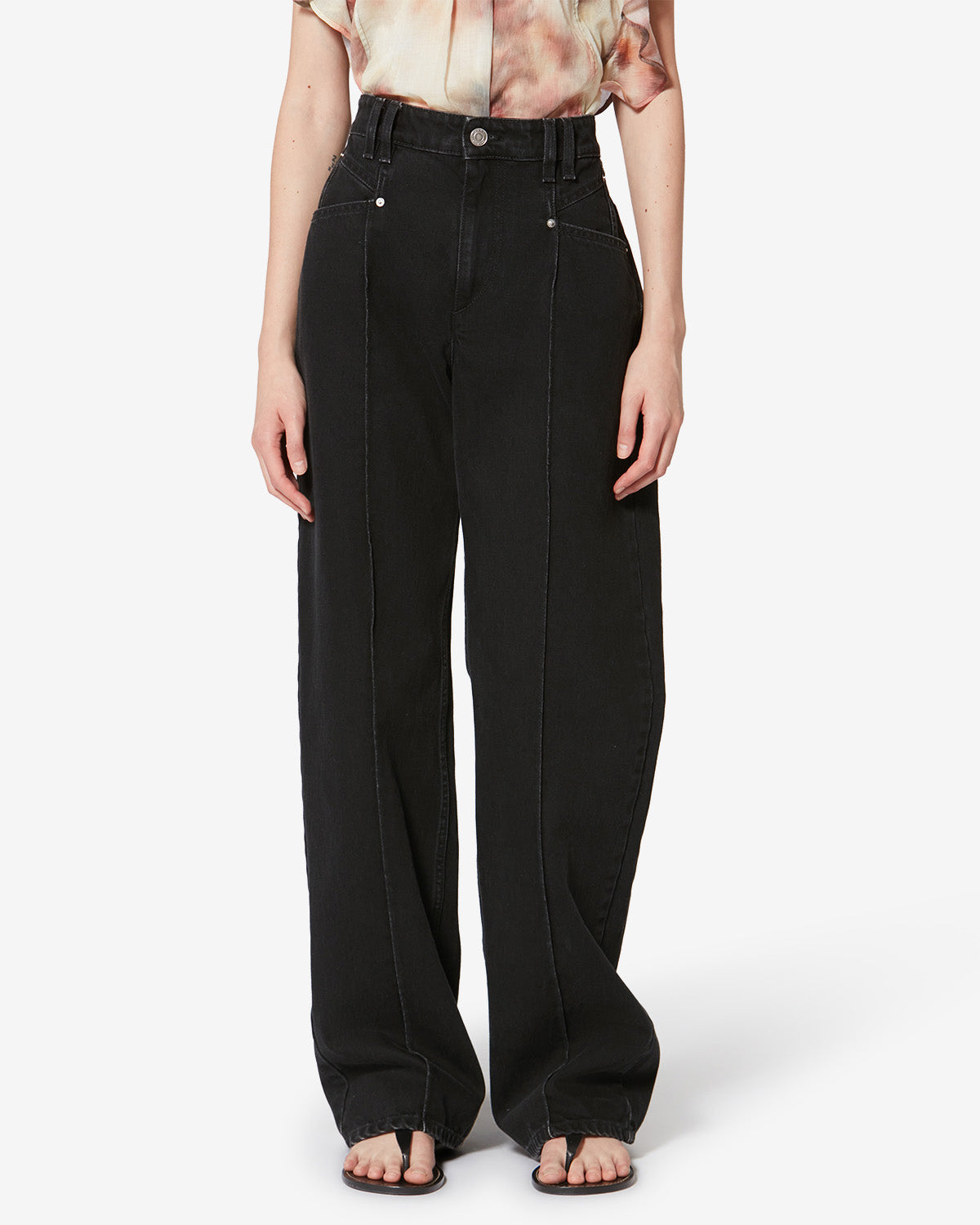 Pantalon drolane en coton - Noir délavé - Woman - 3