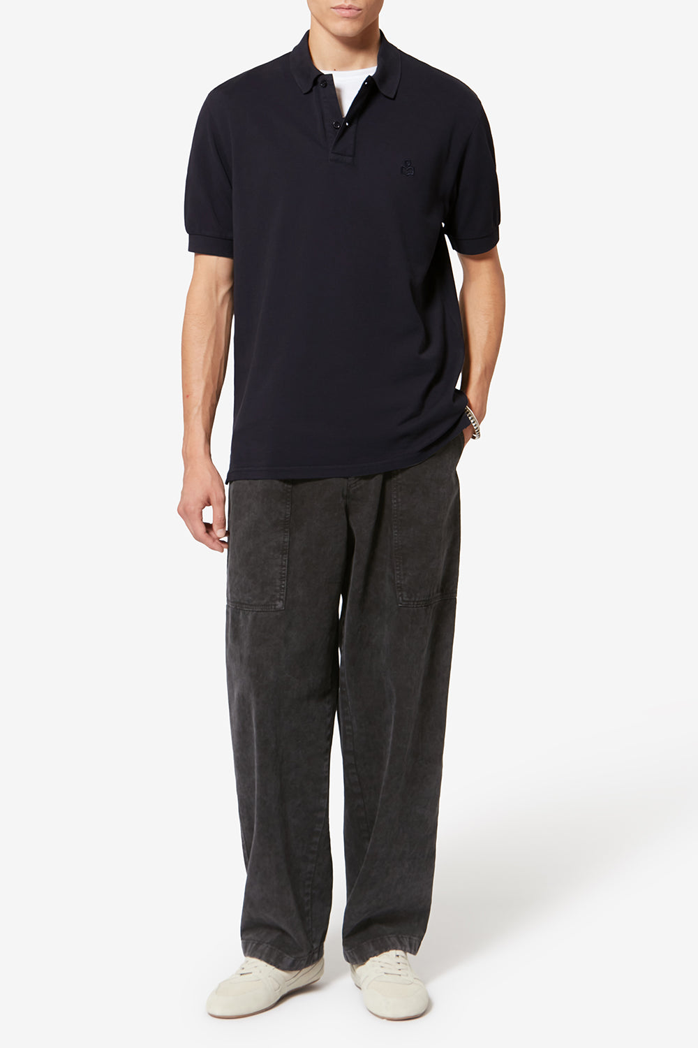 Afko short-sleeve piqué cotton polo shirt - Black - Man - 2