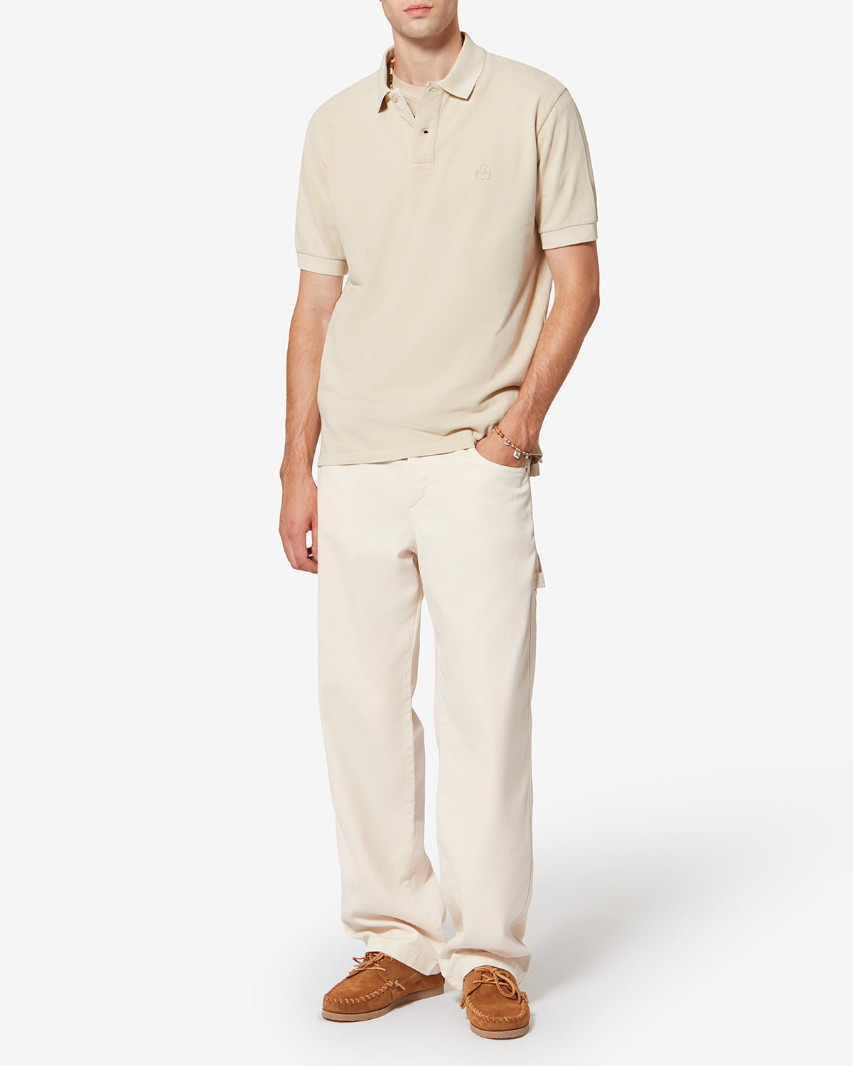 Afko short-sleeve piqué cotton polo shirt - Light yellow - Man - 1