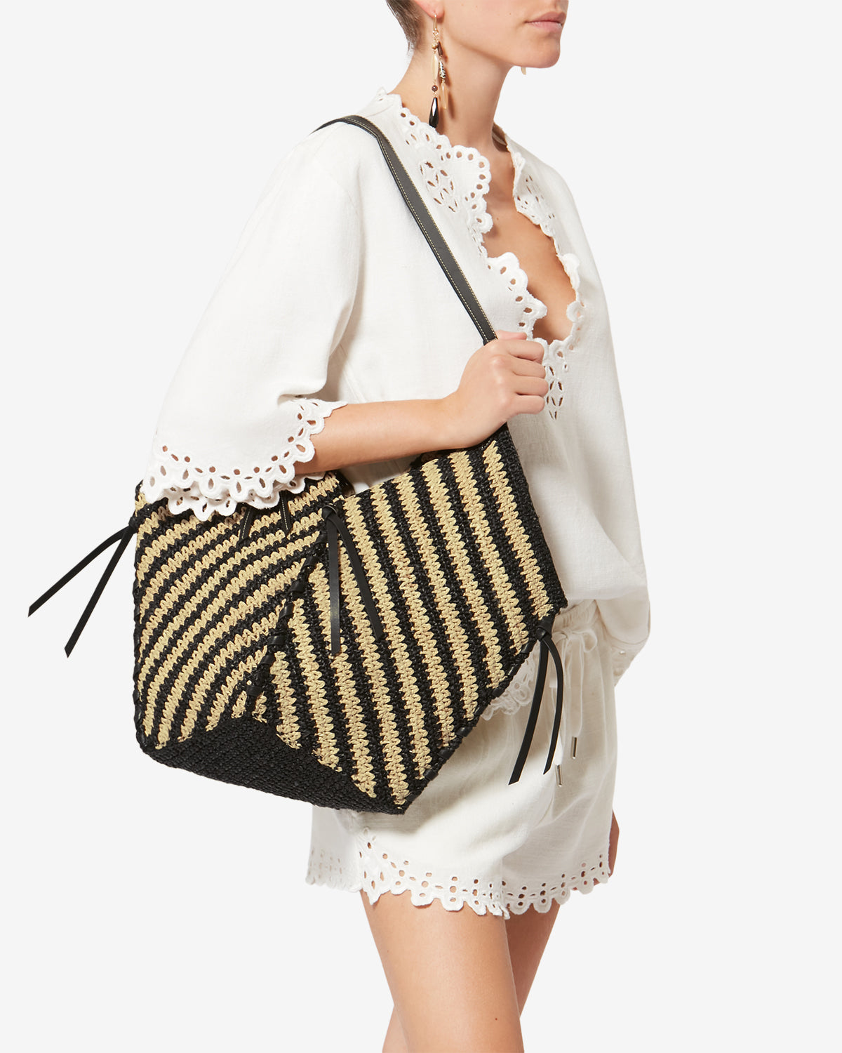TAMPA BAG Woman black and natural | ISABEL MARANT Official online