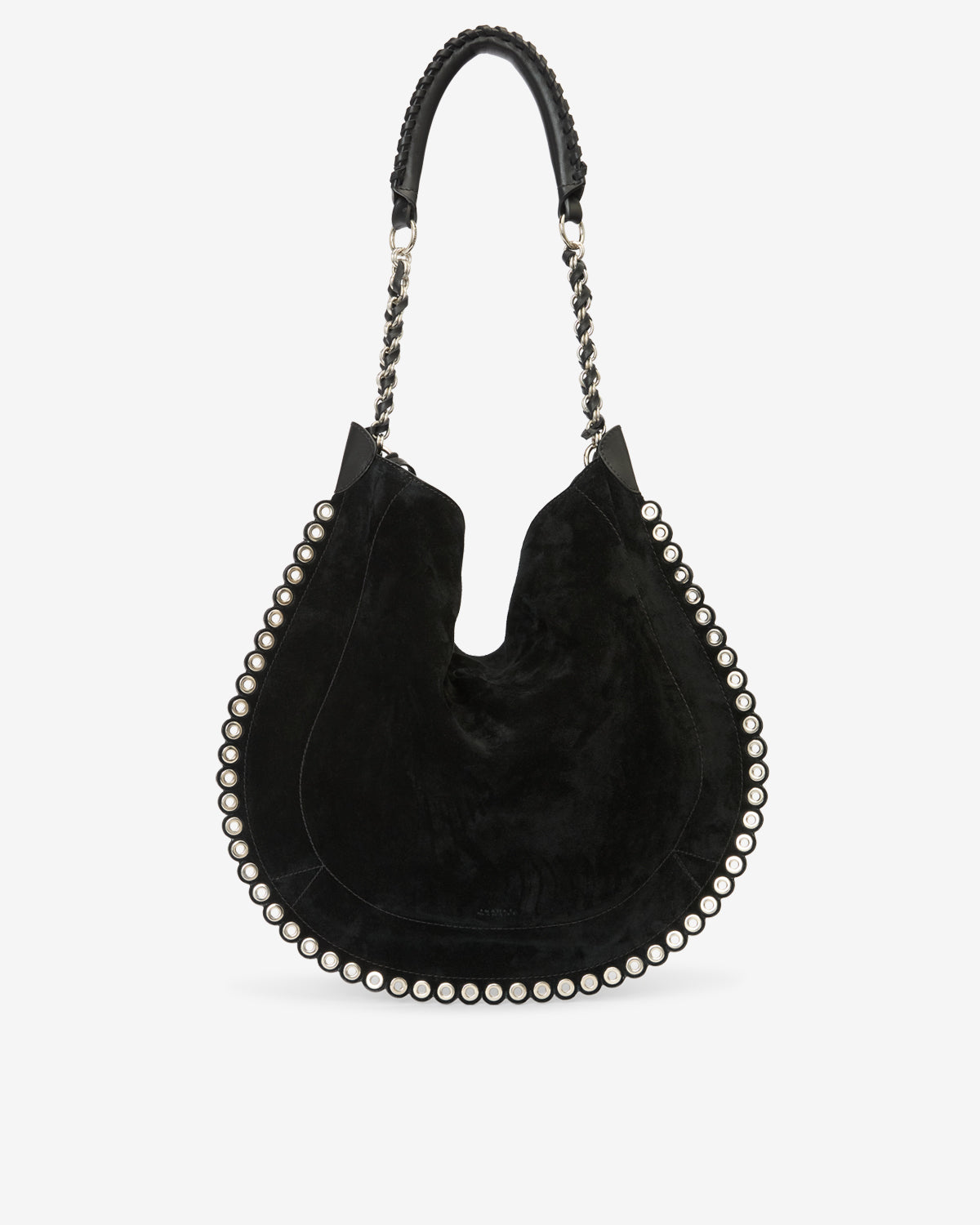 Oskan hobo soft shoulder bag - Black and silver - Woman - 1