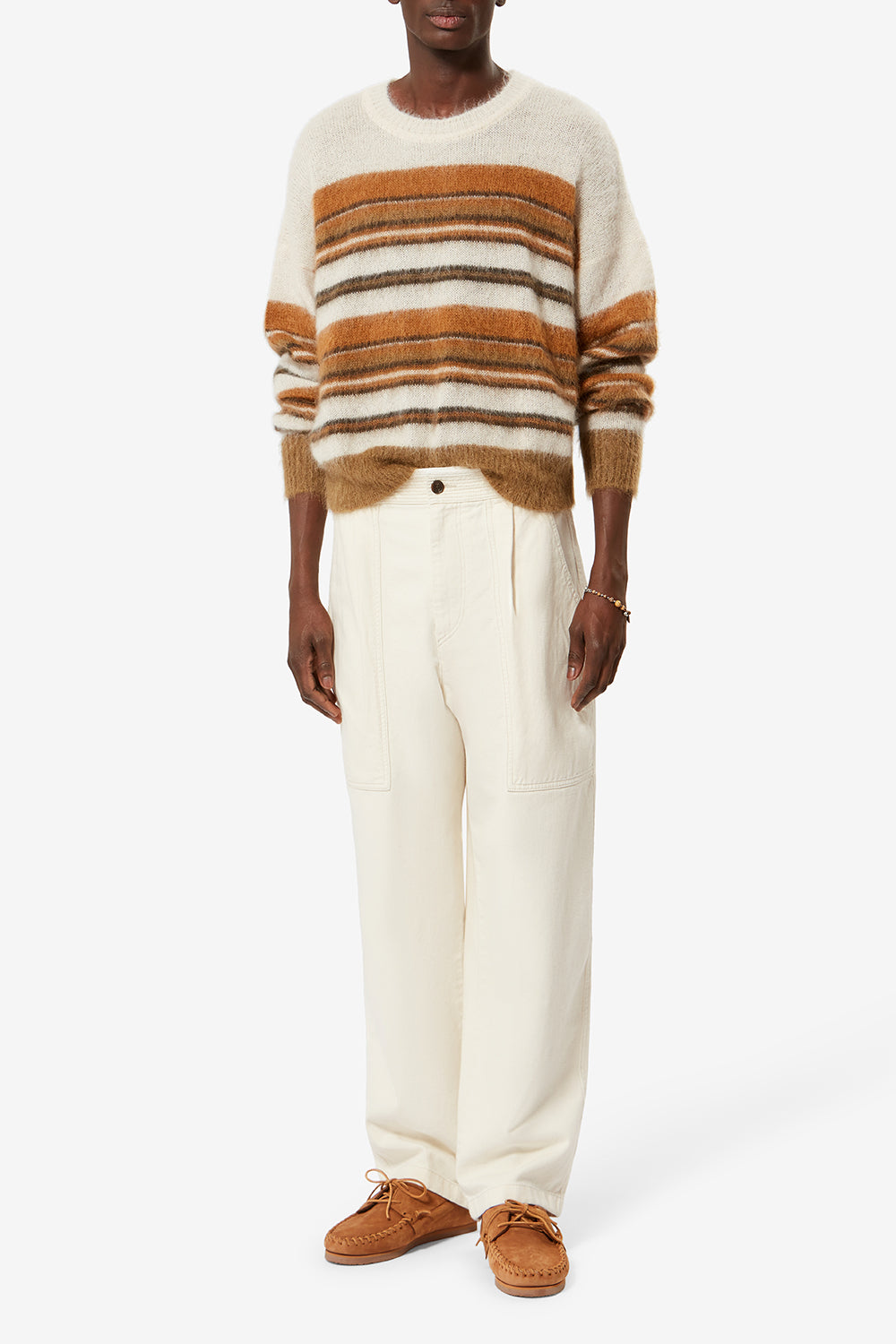 Pullover drussellh aus schurwoll-mohair - Ecru/camel - Man - 2