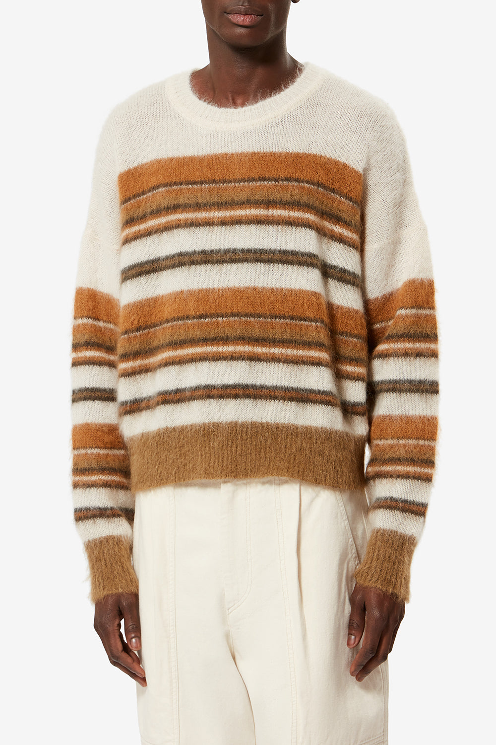 Pullover drussellh aus schurwoll-mohair - Ecru/camel - Man - 4