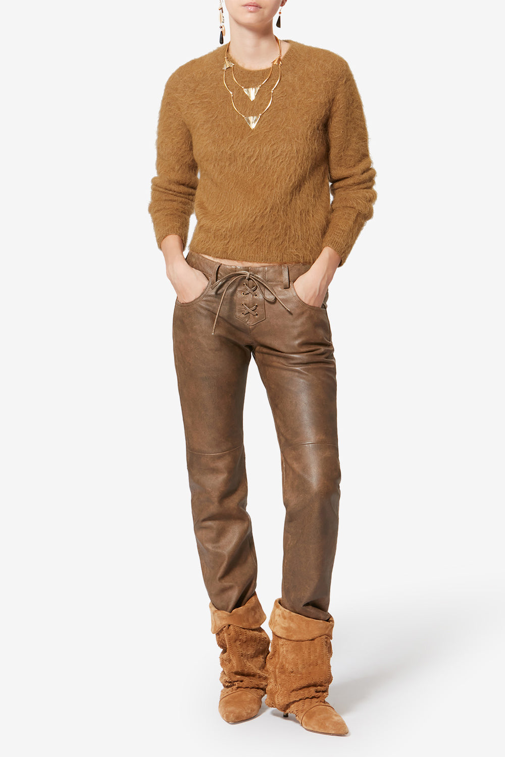 Pull hermine en laine - Camel - Woman - 2