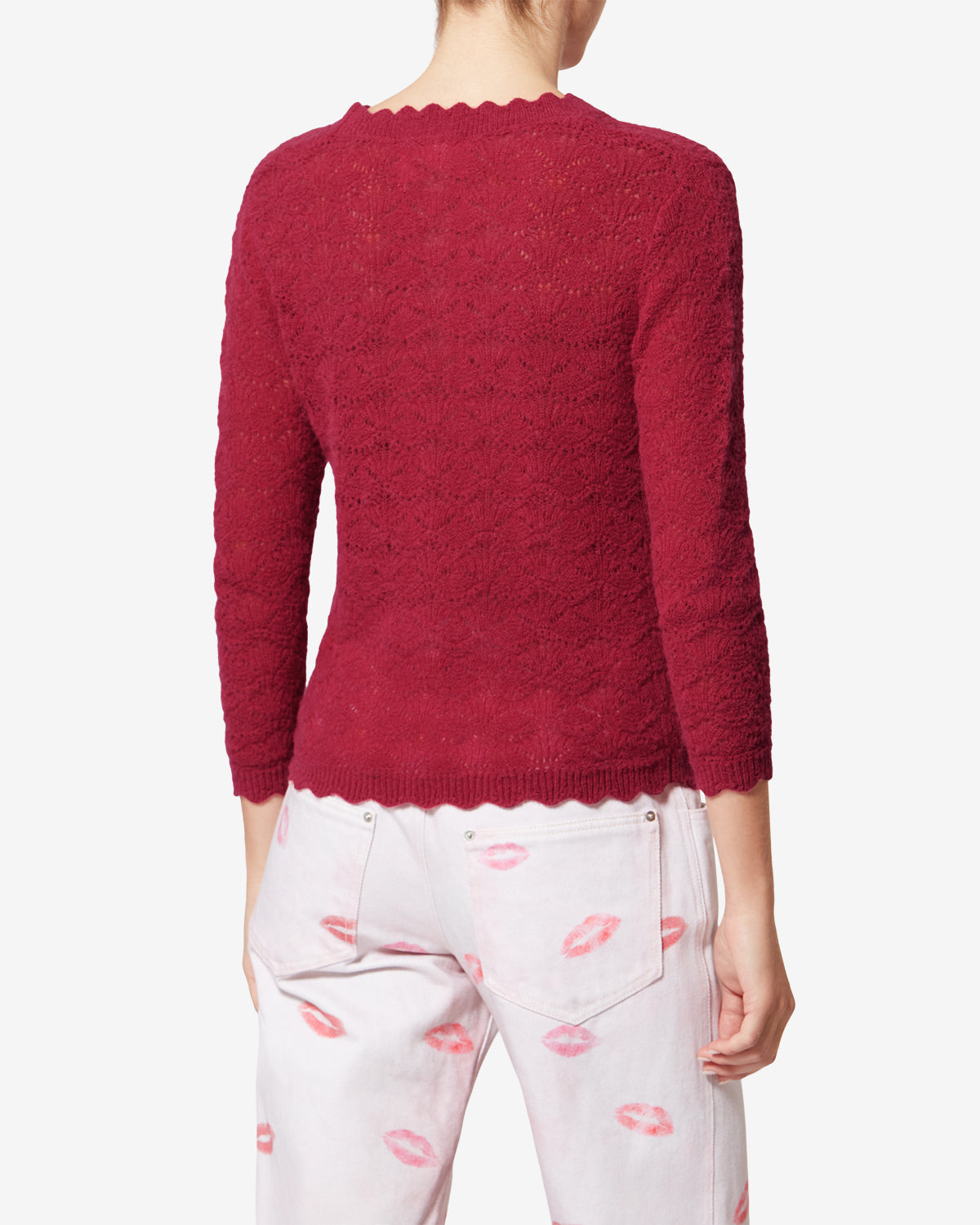 Leonette alpaca lace sweater - Fuchsia - Woman - 4