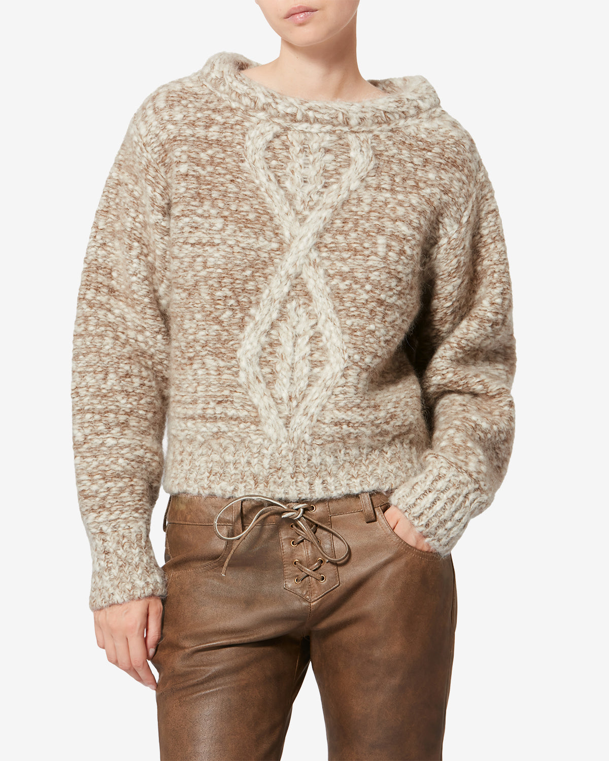 Pull dorota en laine - Écru-bronze - Woman - 3