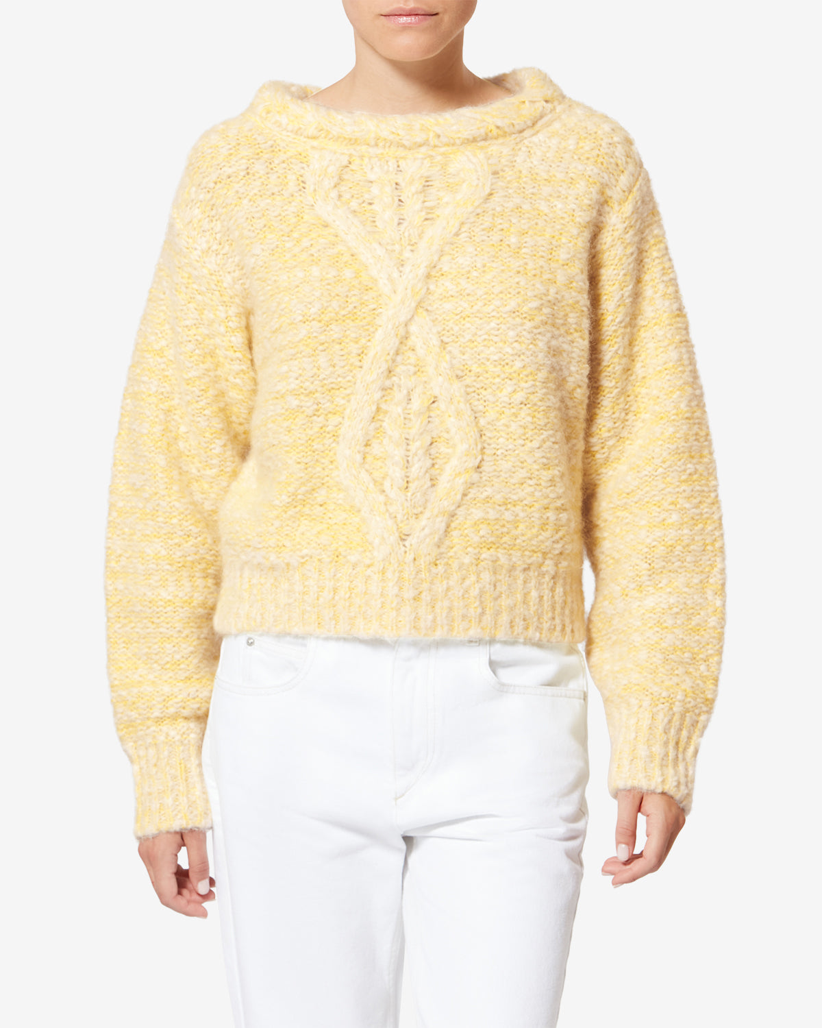 Pull dorota en laine - Écru et jaune - Woman - 3