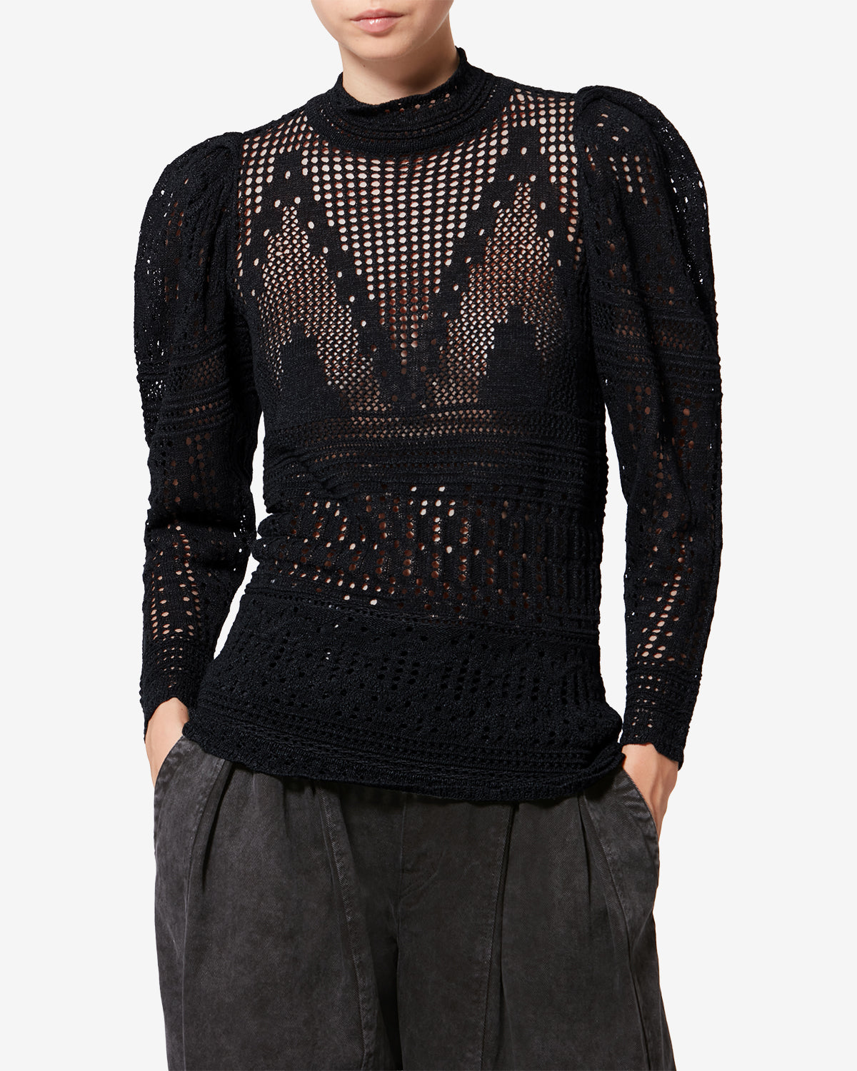 Maglione dahara in cotone - Nero - Woman - 3