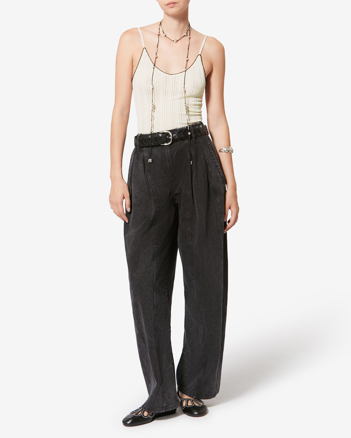 India cotton sweater - Ecru - Woman - 1