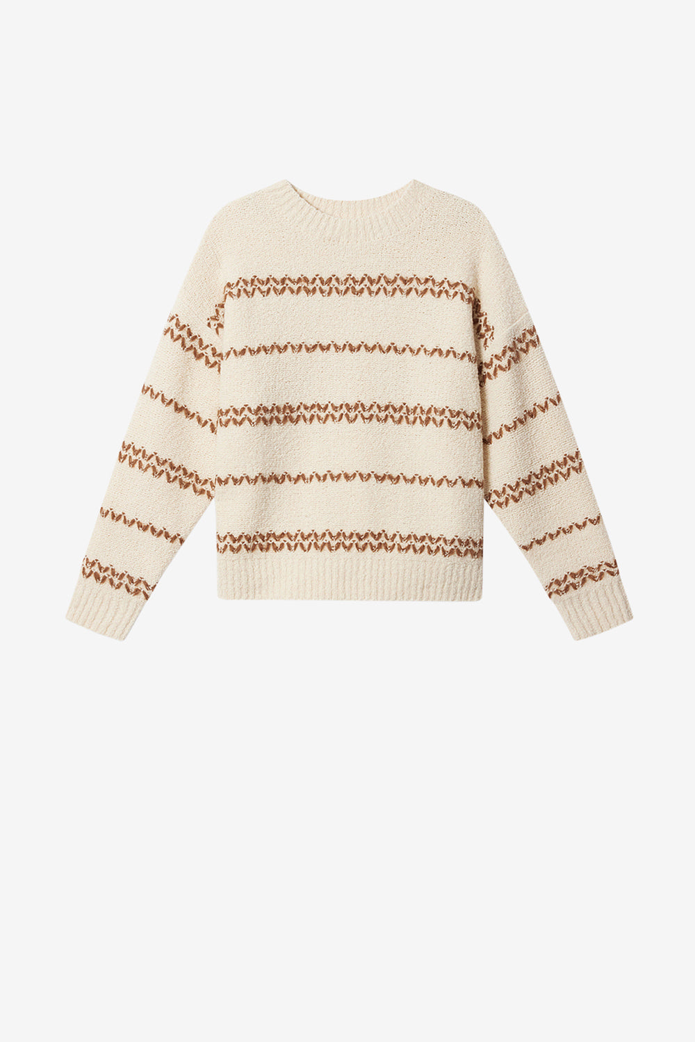 Pullover aus mouliné-wolle romain - Ecru-bronze - Man - 1