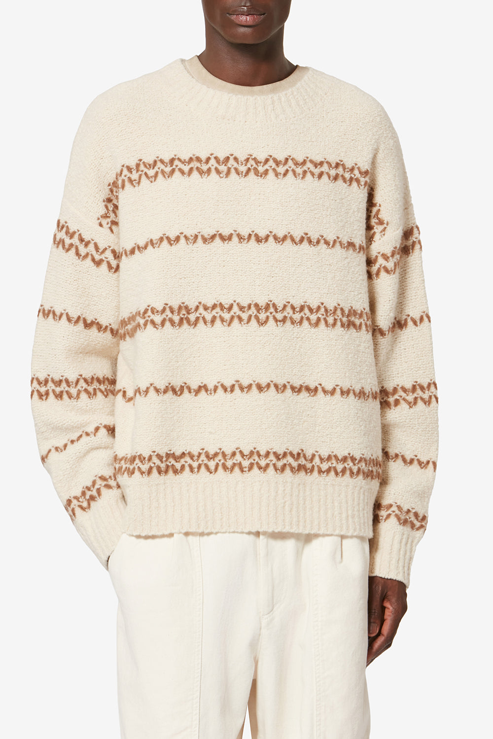 Pullover aus mouliné-wolle romain - Ecru-bronze - Man - 4