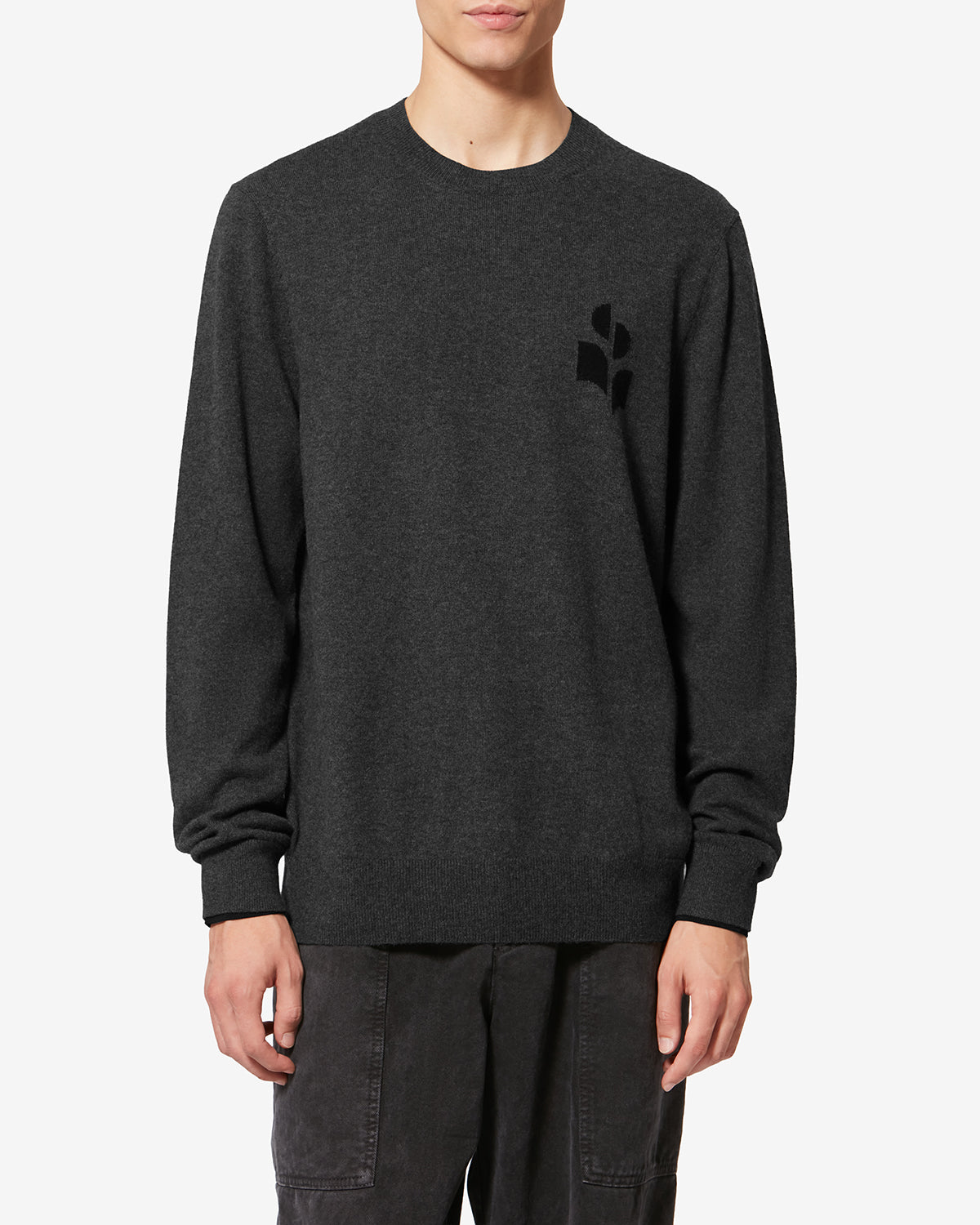 Maglioncino in cotone e lana antea - Anthracite-black - Man - 3