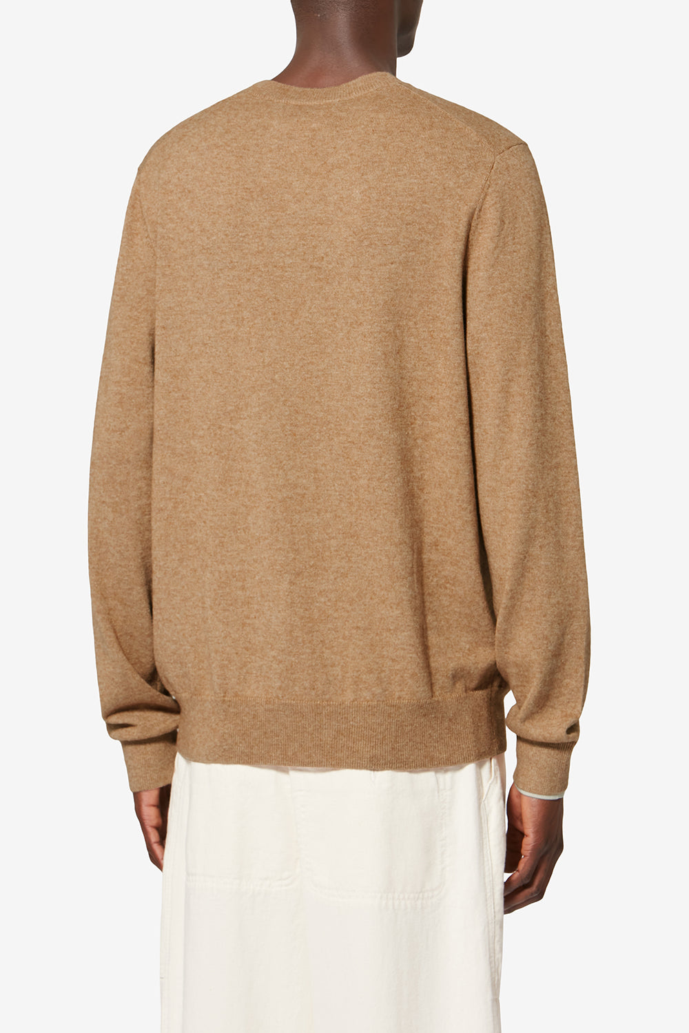 Antea thin cotton and wool sweater - Camel-light grey - Man - 5