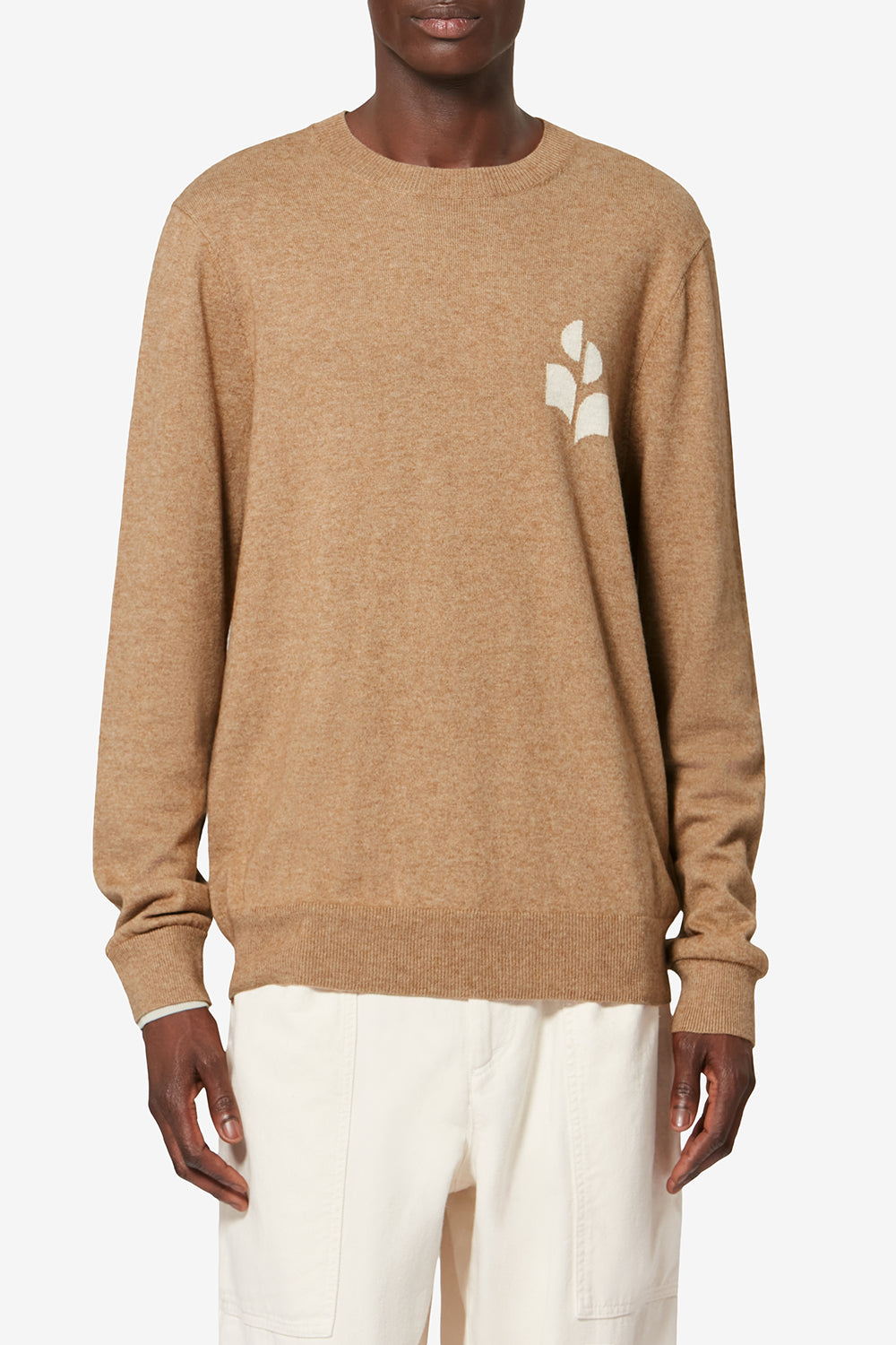 Antea thin cotton and wool sweater - Camel-light grey - Man - 4