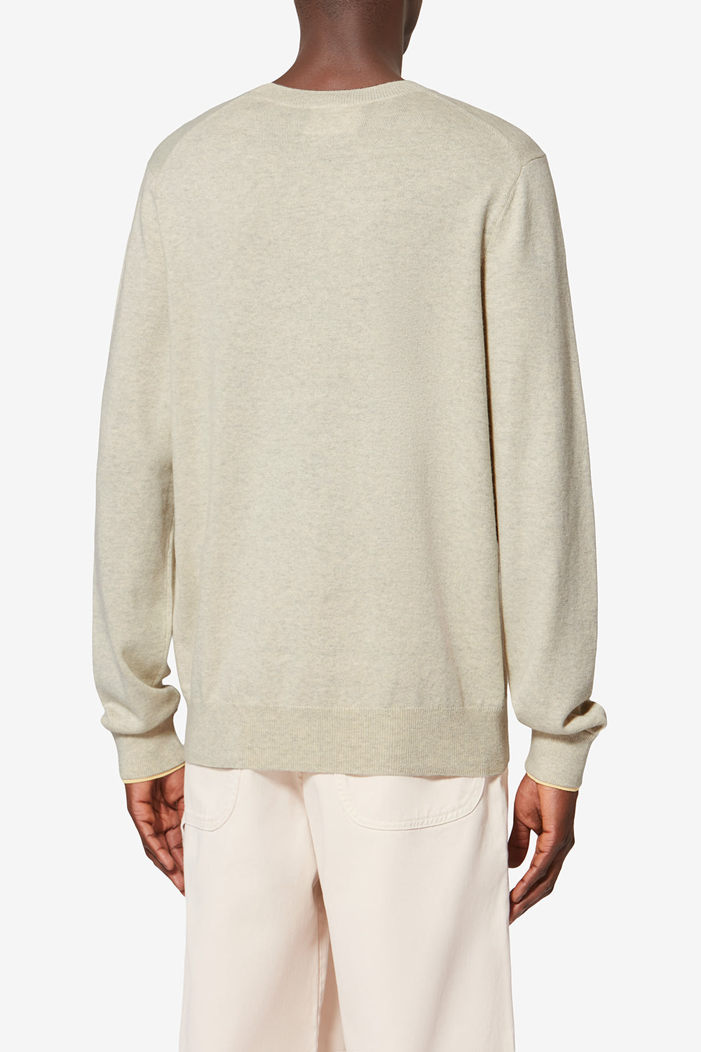 Antea thin cotton and wool sweater - Light grey-light yellow - Man - 5