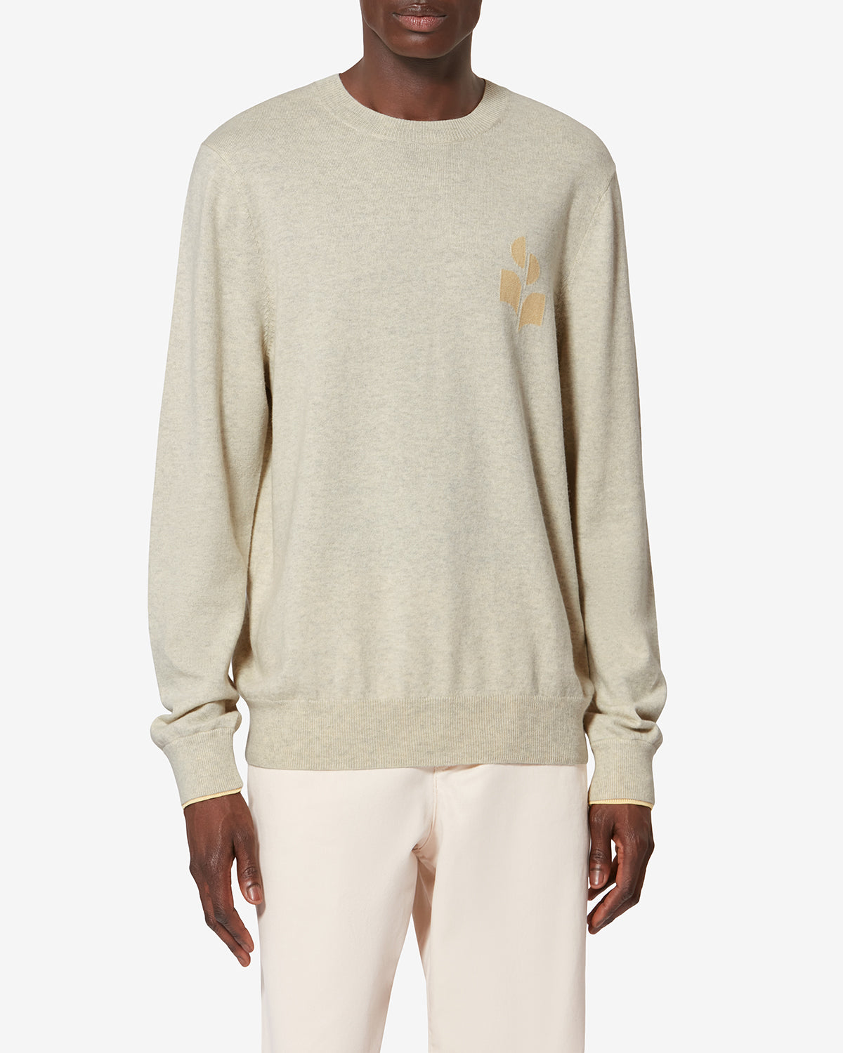 Maglioncino in cotone e lana antea - Light grey-light yellow - Man - 3