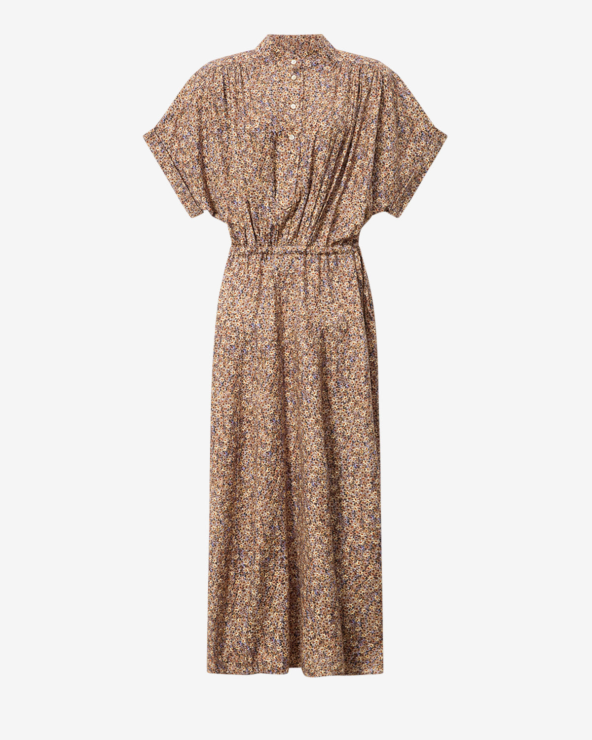 Robe longue en jacquard de soie fleuri ansley - Ocre - Woman - 4