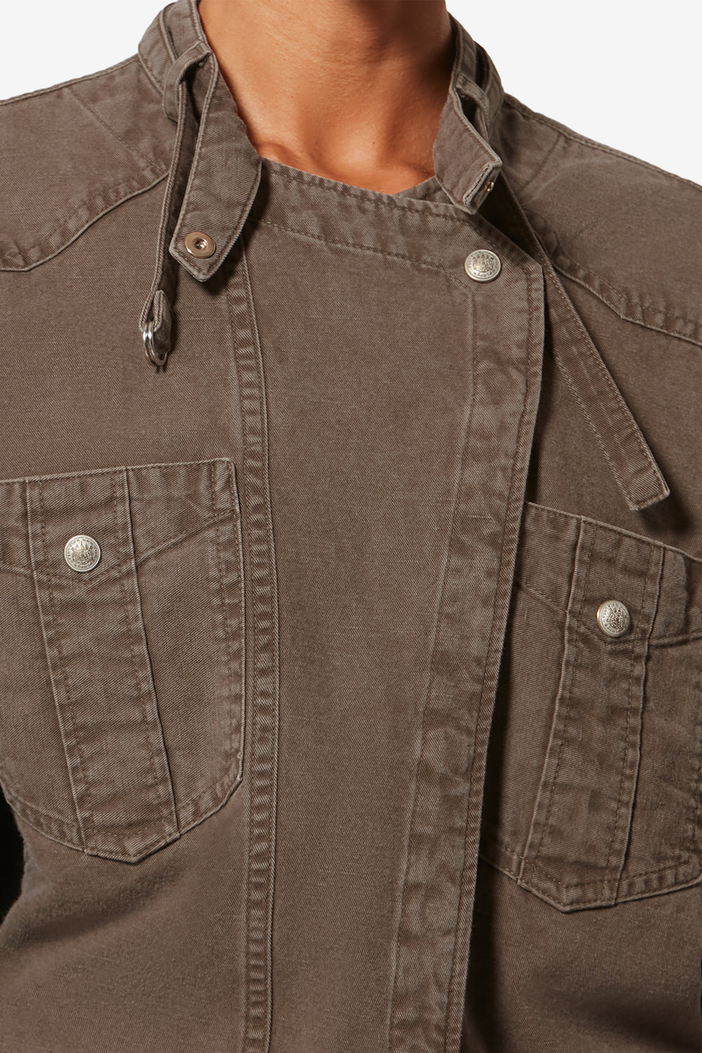 Nouria lightweight cotton denim shirt dress - Dark bronze - Woman - 3