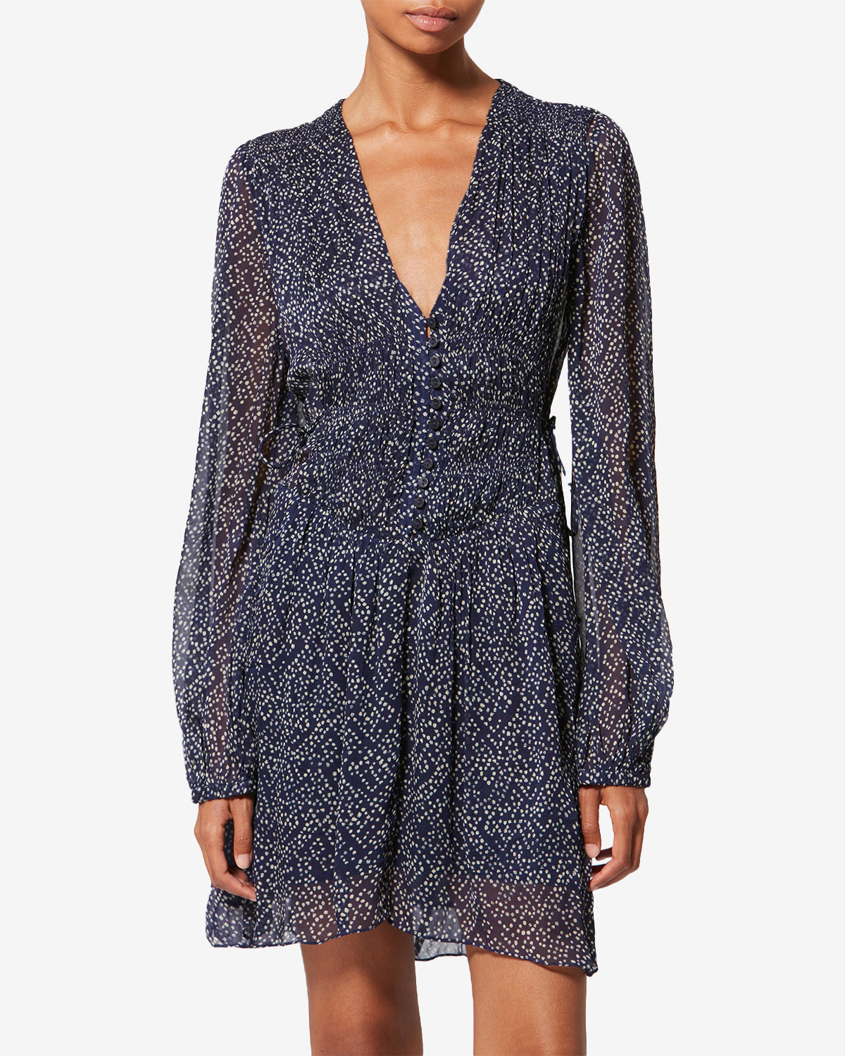 Kurzes kleid loriena aus bedrucktem musselin - Midnight - Woman - 3