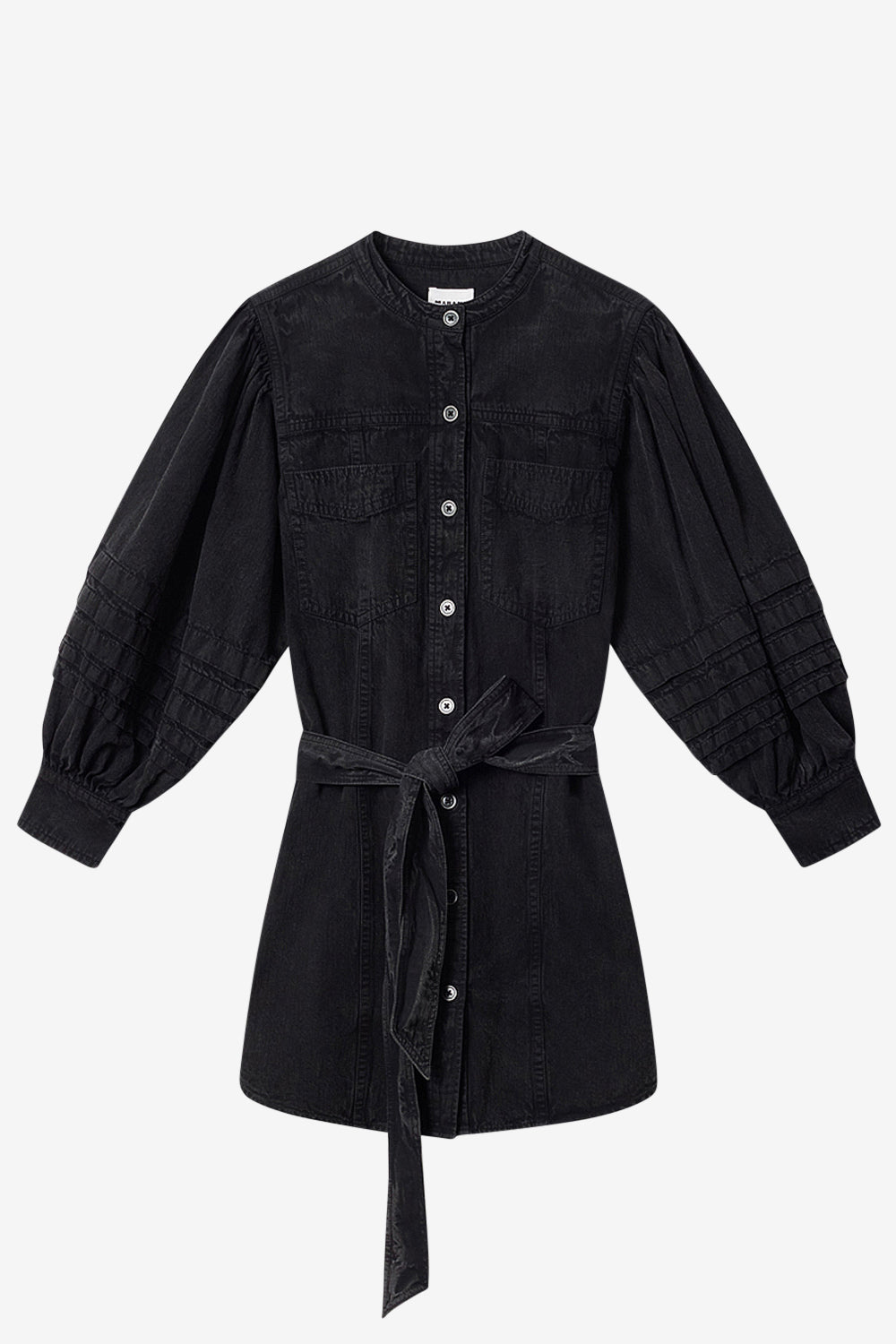 Moe faded chambray shirt dress - Black - Woman - 1