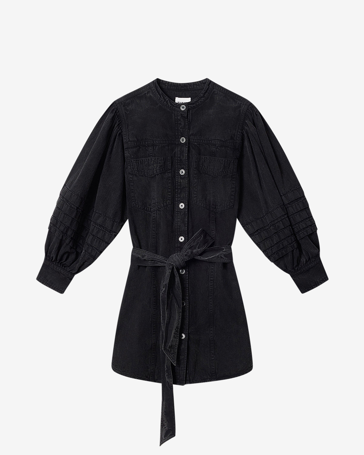 Moe faded chambray shirt dress - Black - Woman - 5