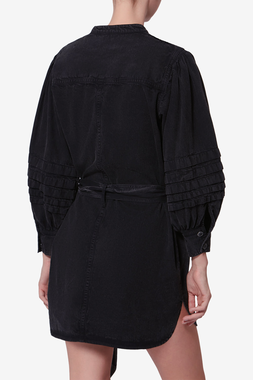 Moe faded chambray shirt dress - Black - Woman - 5