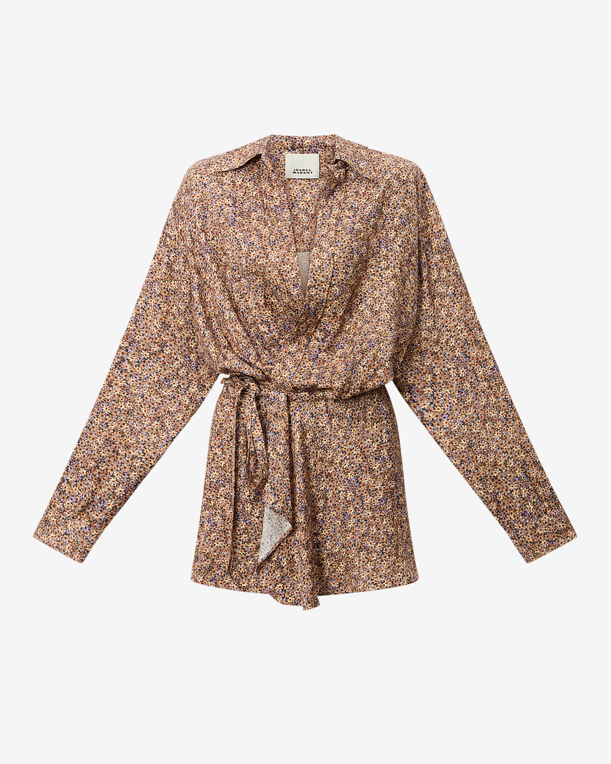 Harmony floral silk jacquard shirt dress - Ochre - Woman - 5