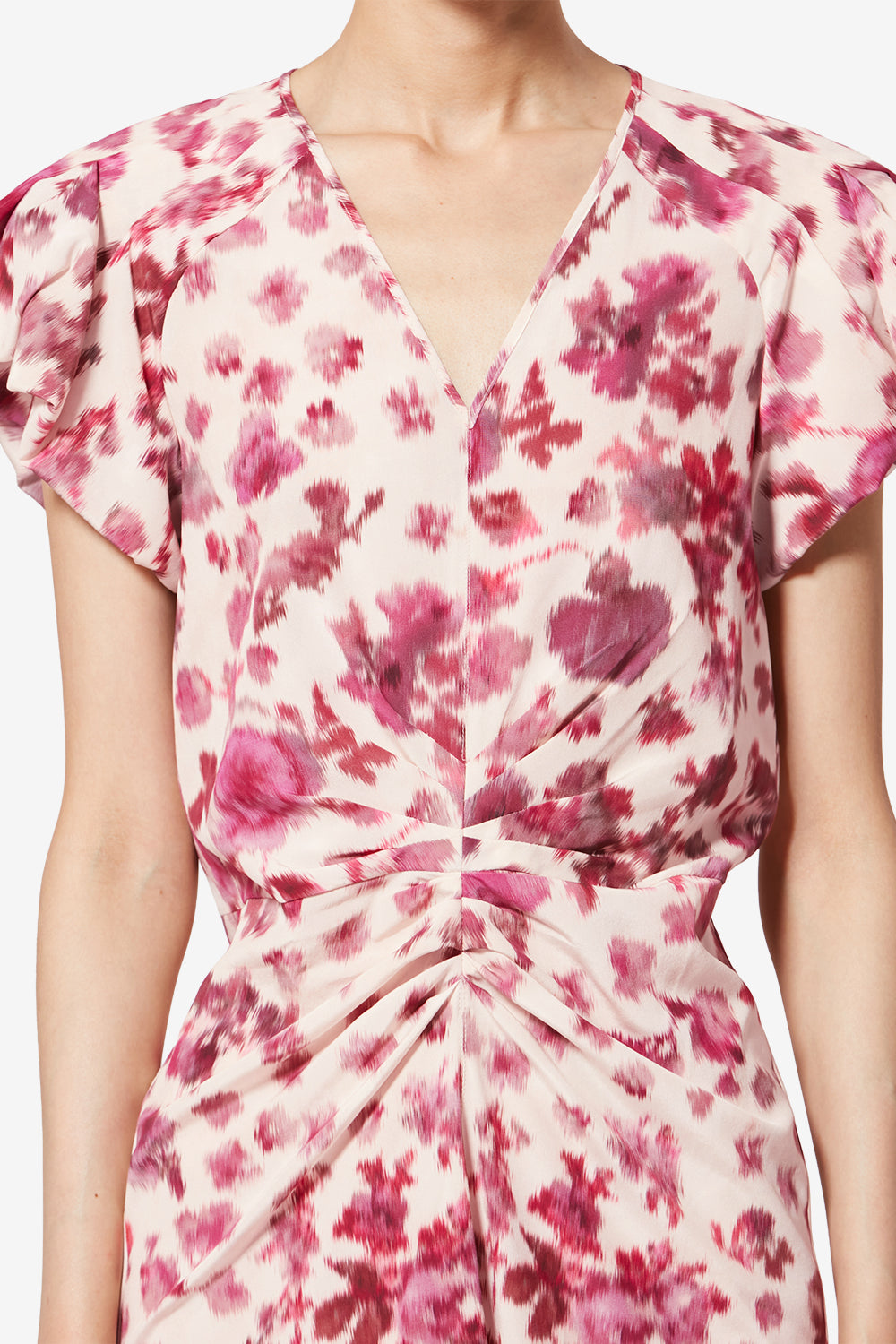 Terenae printed stretch silk midi dress - Pink - Woman - 3