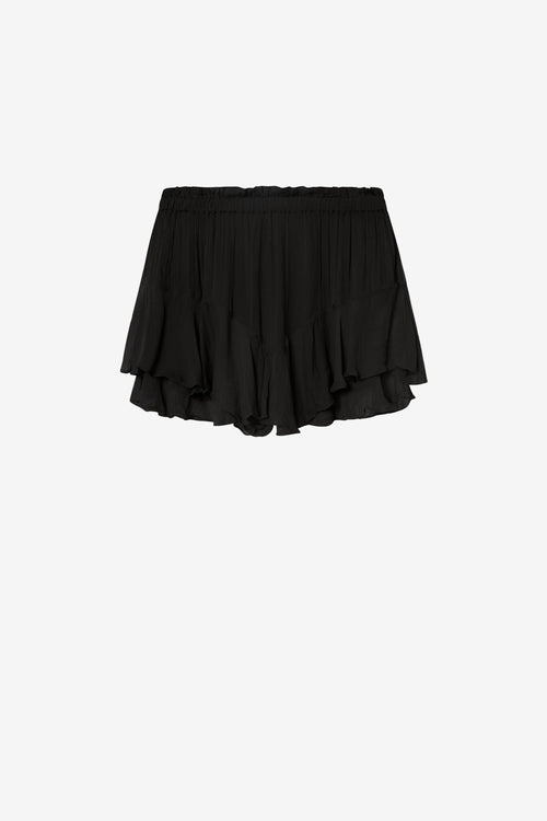 Shorts corti sornel in mussola con stampa - Nero - Woman