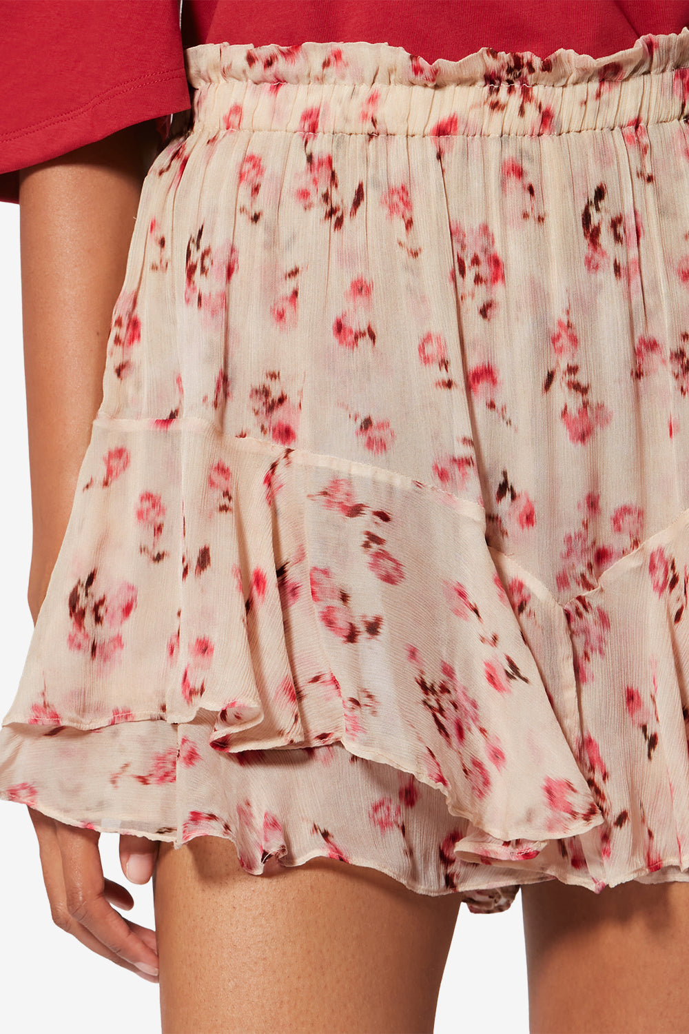 Shorts fluidi in mussola con stampa - Beige - Woman - 3