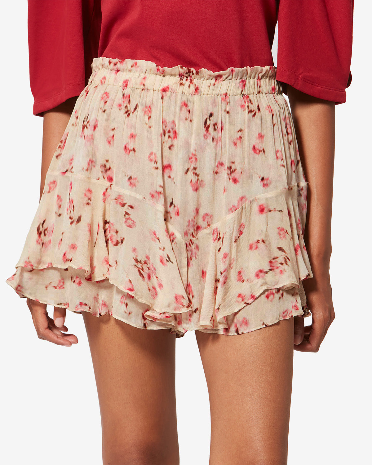 プリントモスリン スムースショートパンツ - ベージュ - Woman - 3