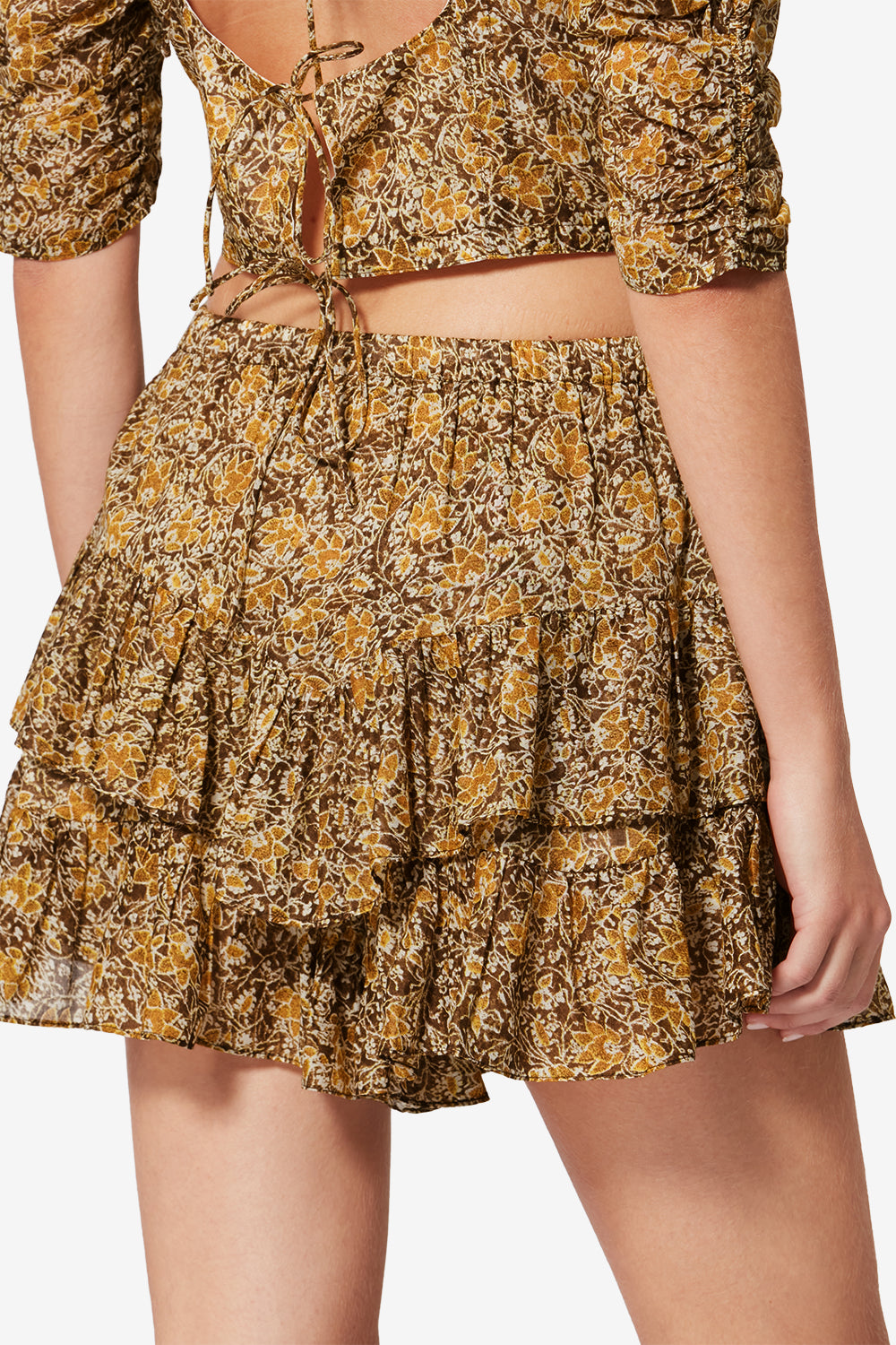 Jocadia printed organic cotton voile shorts - Khaki - Woman - 5