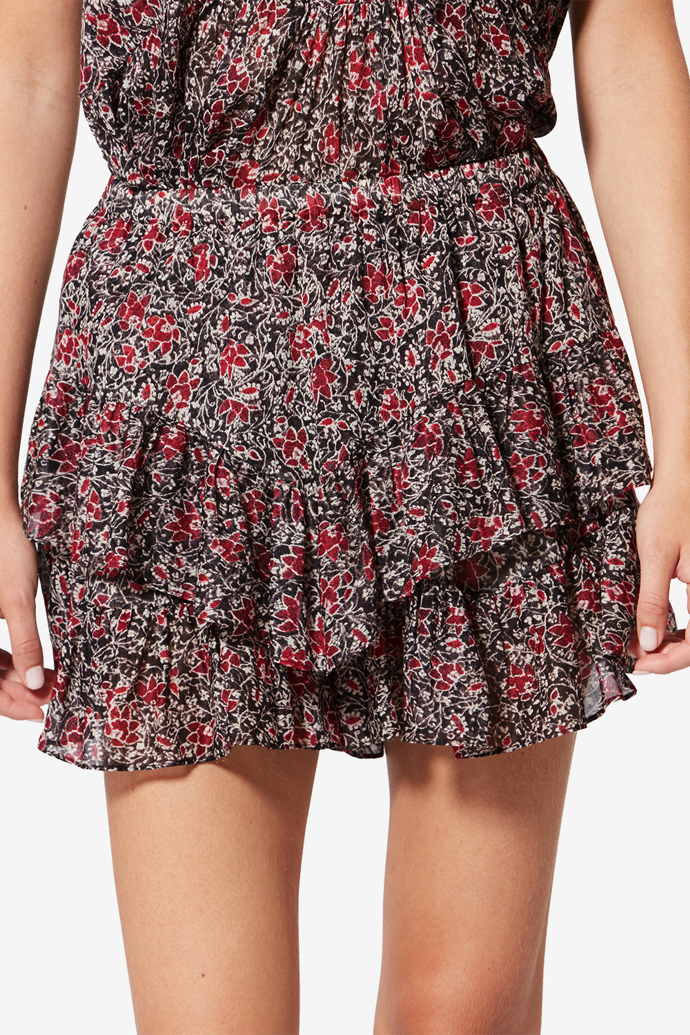 Jocadia printed organic cotton voile shorts - Crushed berry - Woman - 4