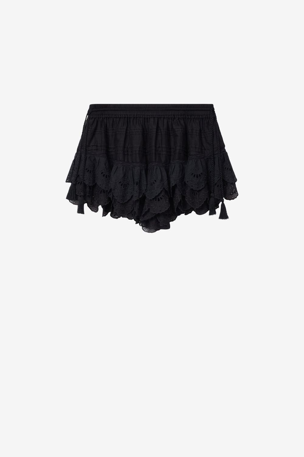 Puria short cotton shorts with embroidery - Black - Woman - 1