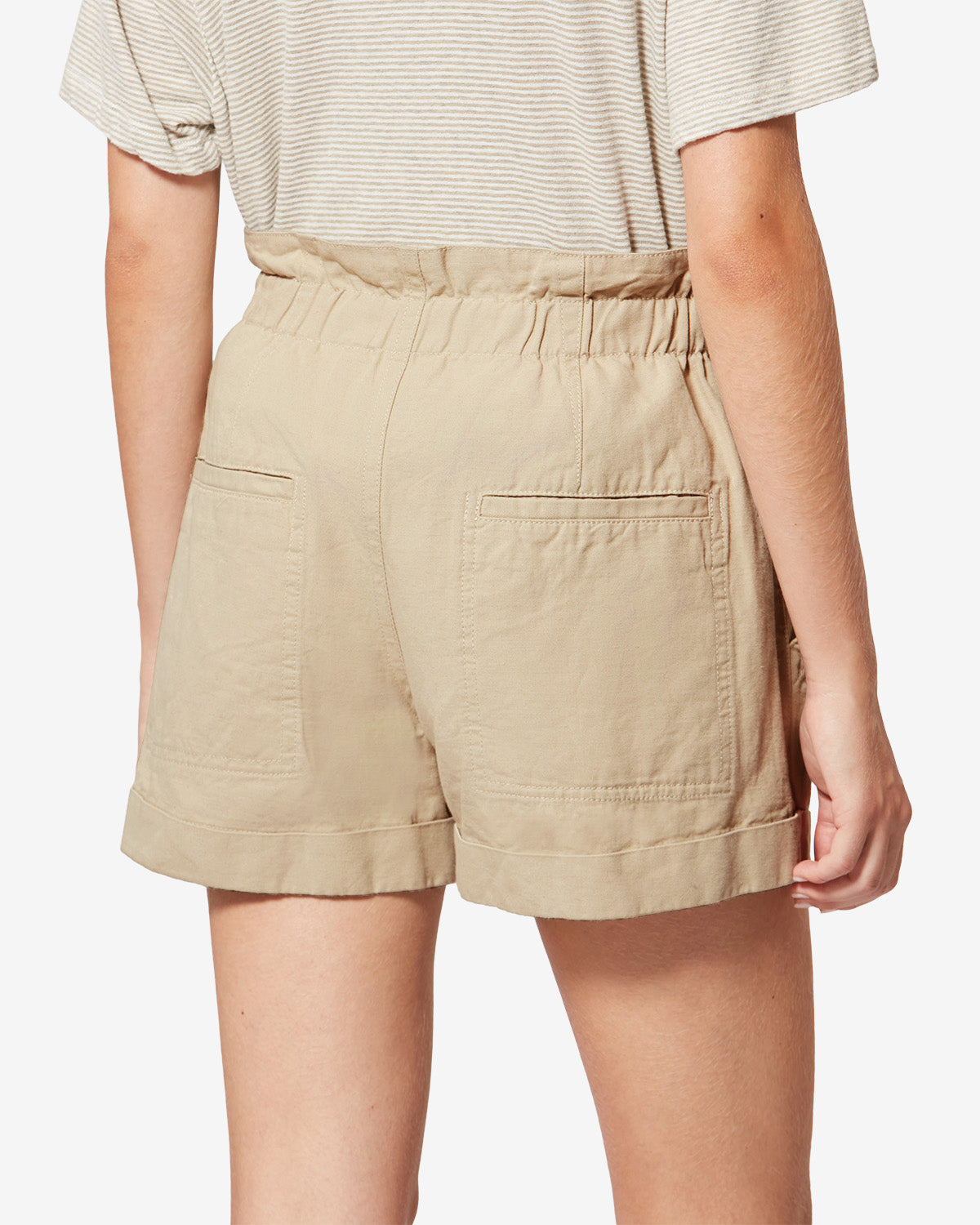 Nirma cotton and linen canvas shorts - Beige - Woman - 4
