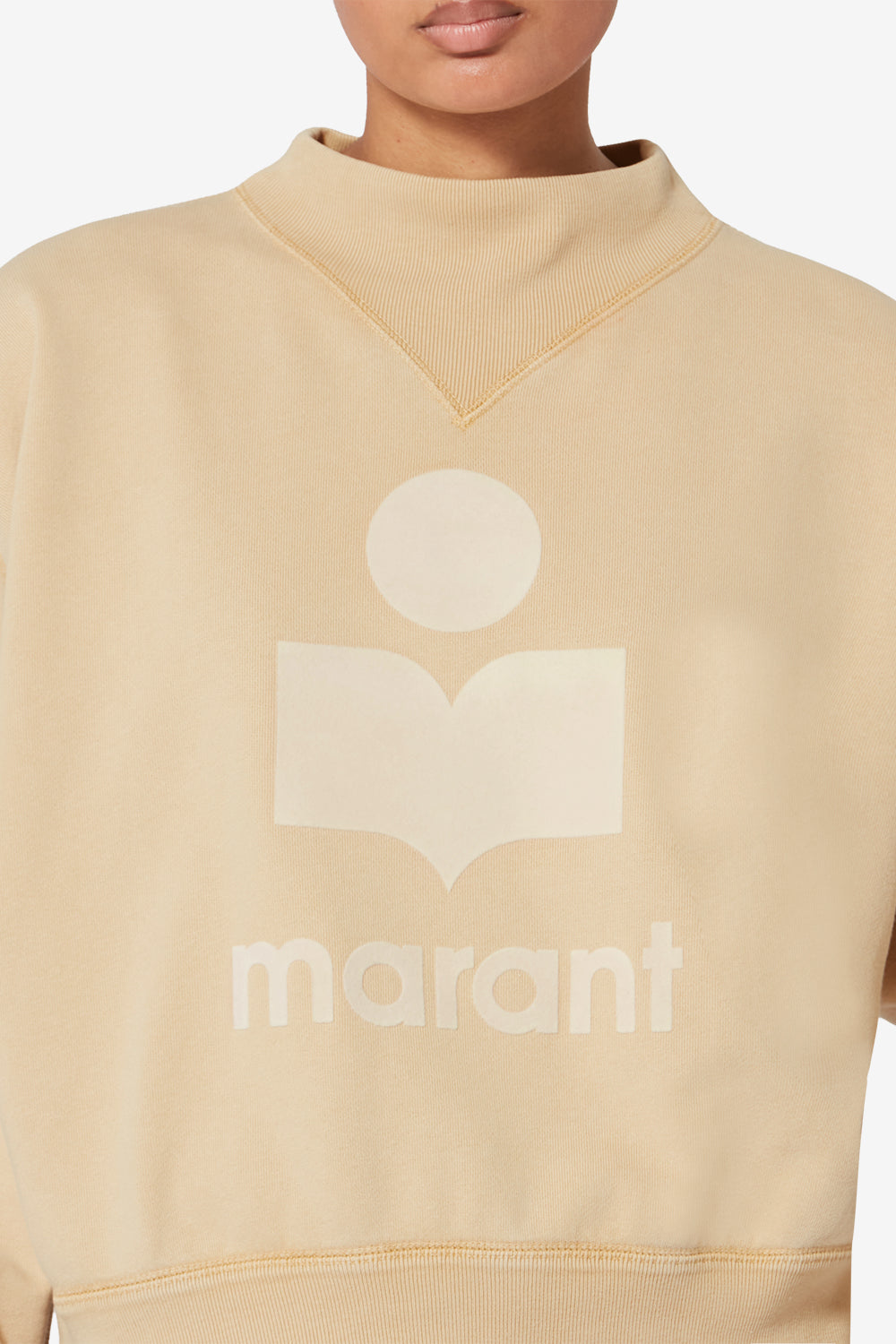Moby cotton sweatshirt with logo - Light ochre - Woman - 3