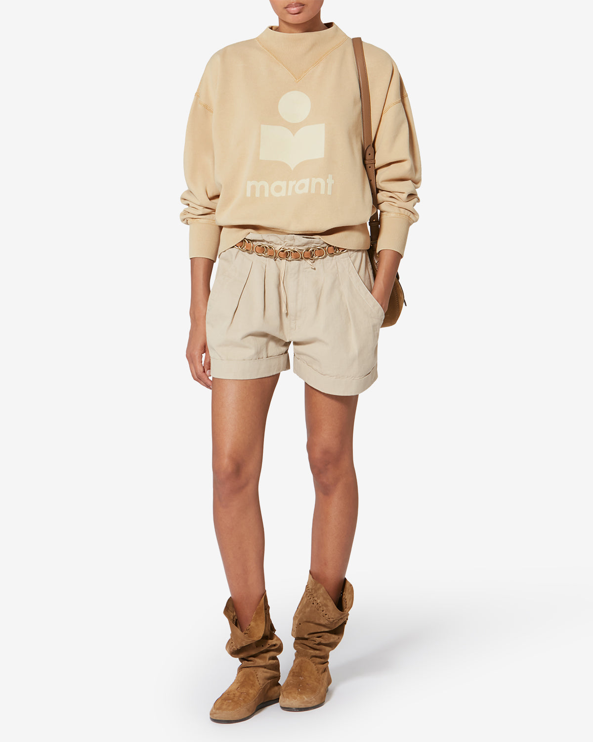 Sweatshirt moby en coton à logo - Ocre clair - Woman - 1