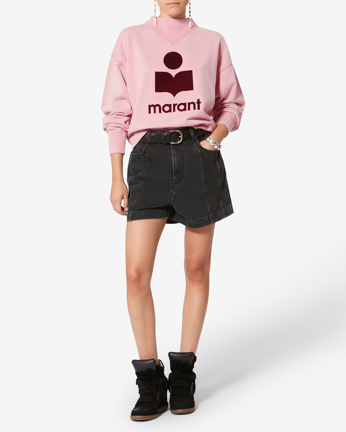 Sweatshirt moby en coton à logo - Bubblegum-bordeaux - Woman - 1