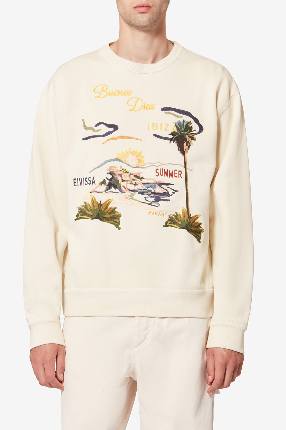 Sudadera mikoi de algodón con motivos bordados - Crudo - Man - 4