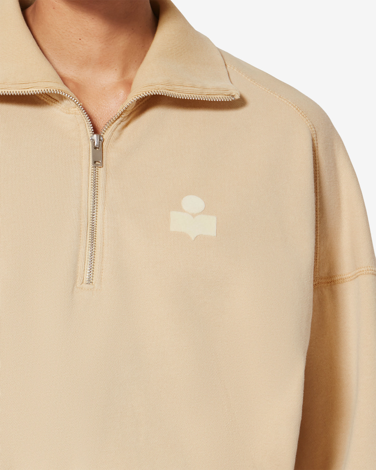 Sweatshirt ross en coton à col montant - Ocre clair - Woman - 2