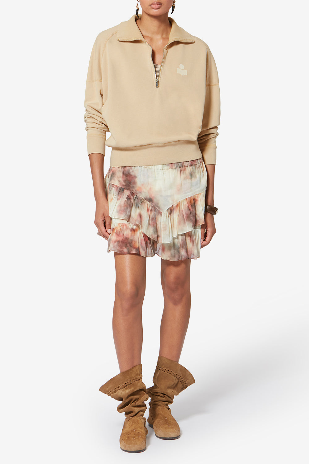 Ross cotton stand-up collar sweatshirt - Light ochre - Woman - 2