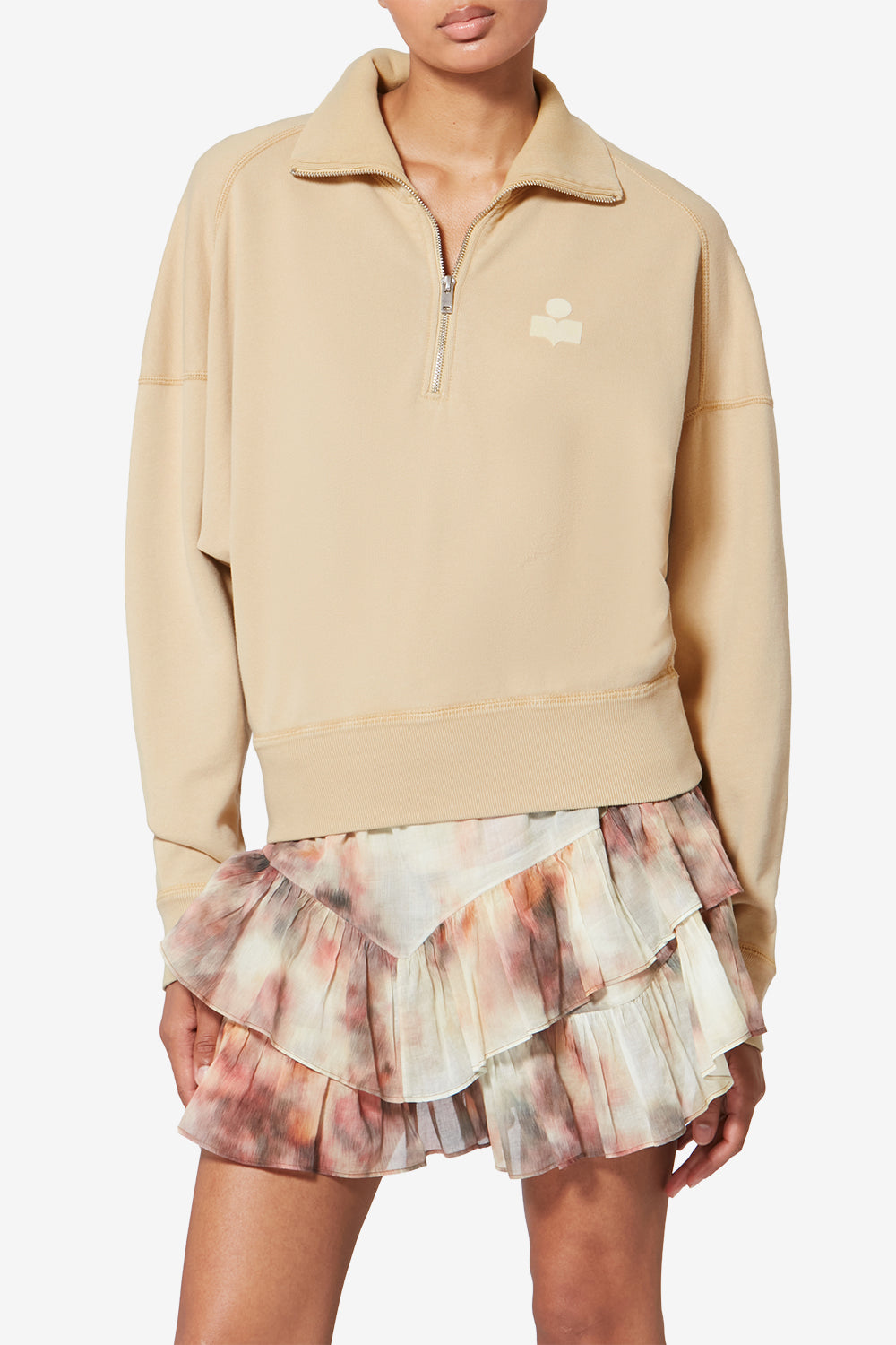 Ross cotton stand-up collar sweatshirt - Light ochre - Woman - 4