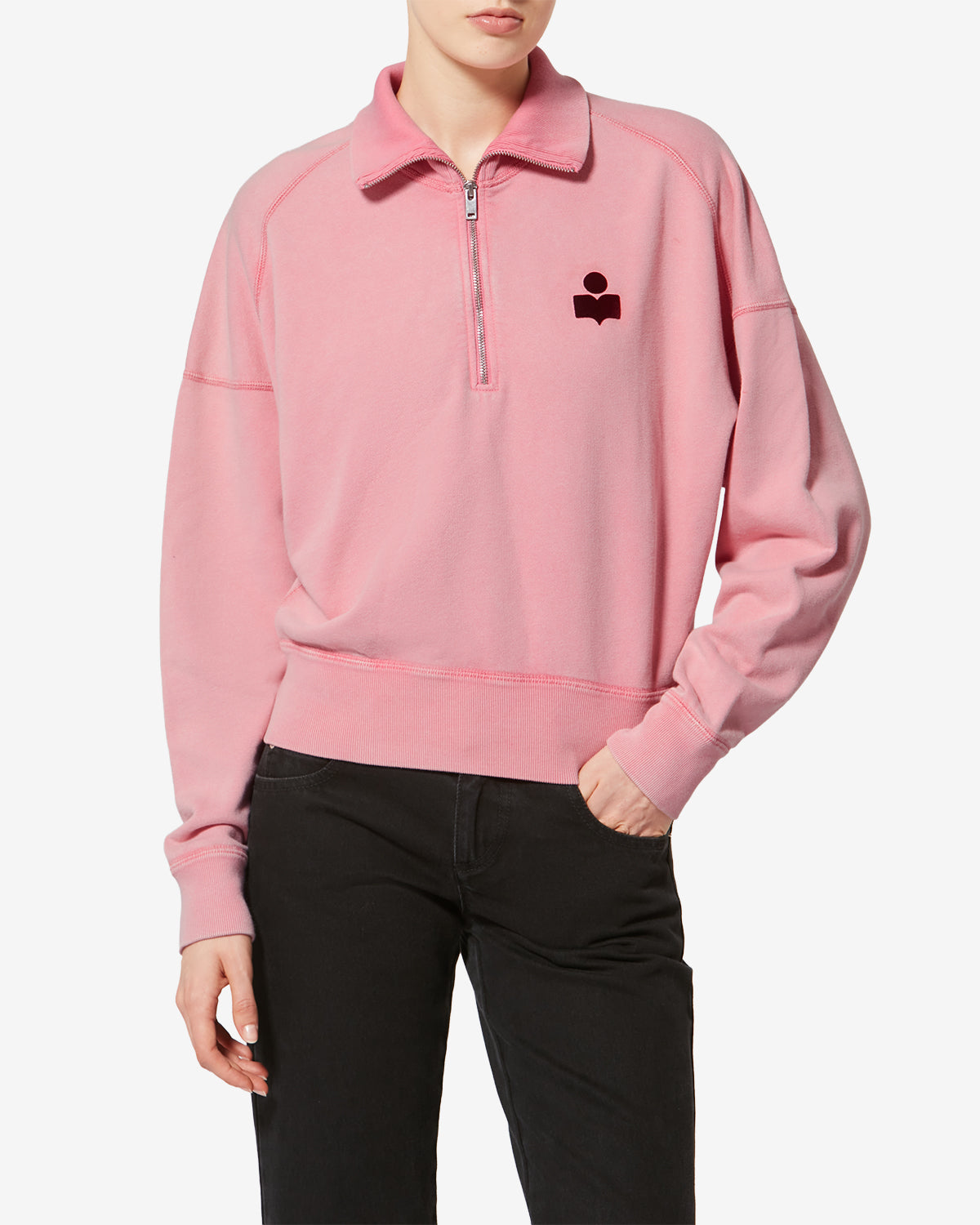 Ross コットン ハイネック スウェットシャツ - Bubblegum-burgundy - Woman - 3