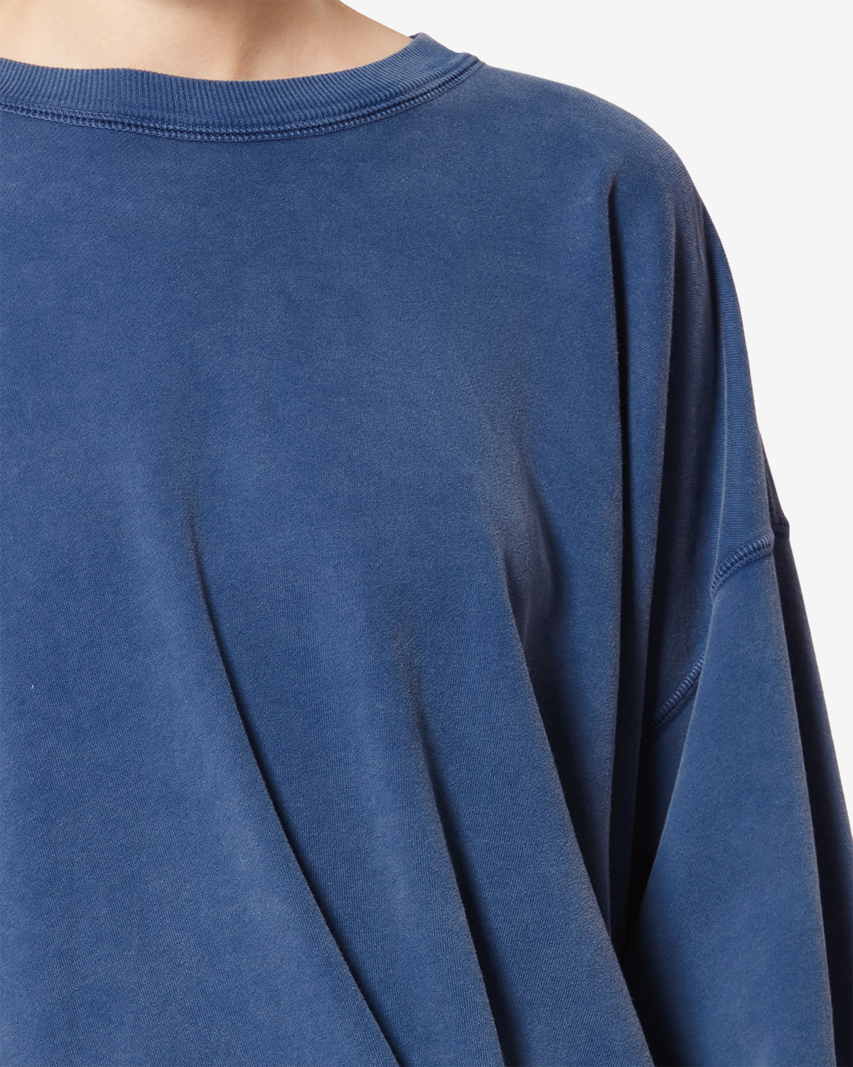 Sweatshirt sauria en coton délavé - Bleu indigo - Woman - 2