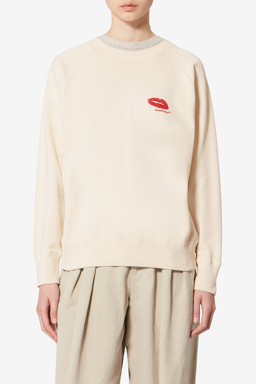 Millyny cotton sweatshirt with logo - Ecru - Woman - 4