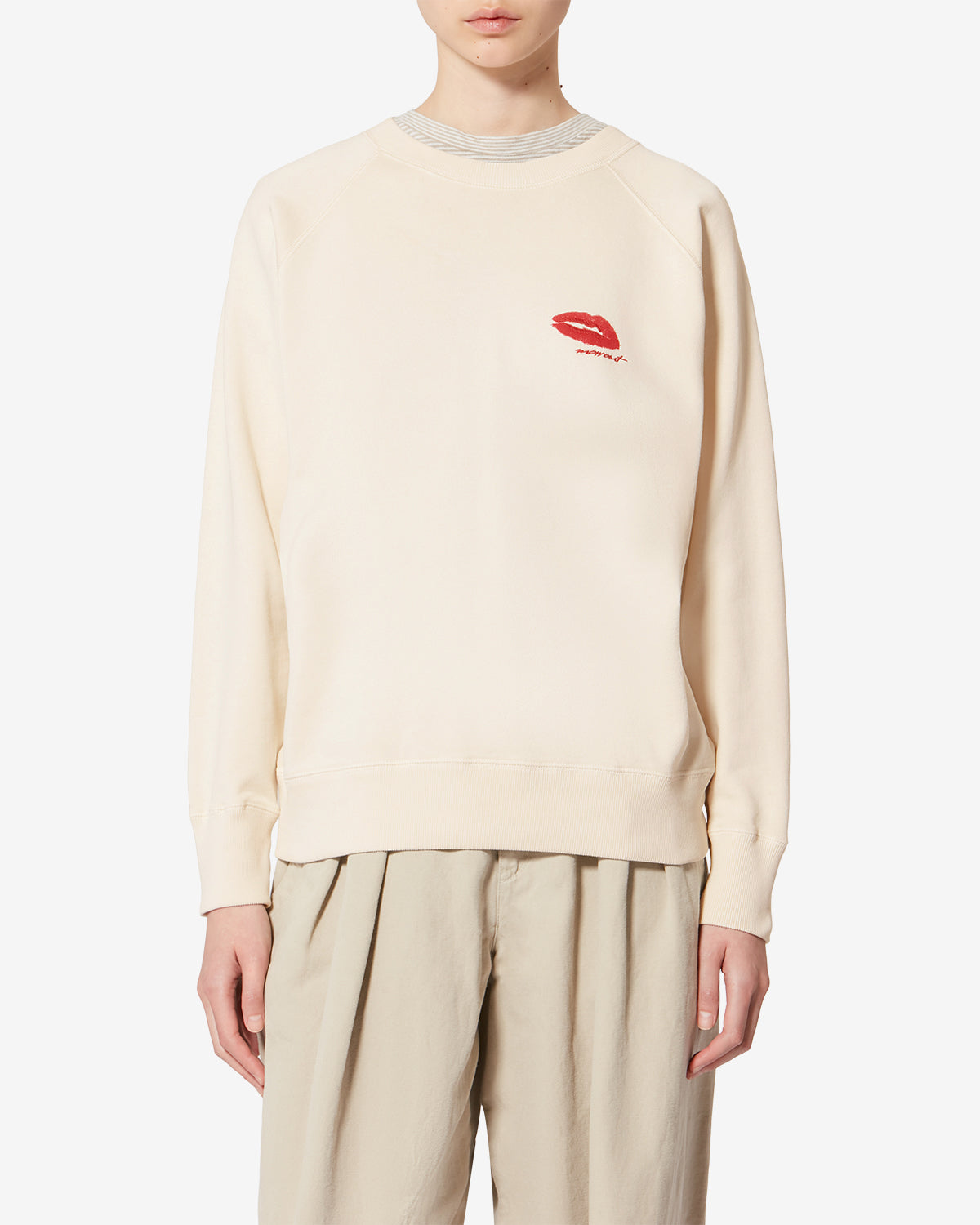 Felpa millyny in cotone con logo - Ecru - Woman - 3