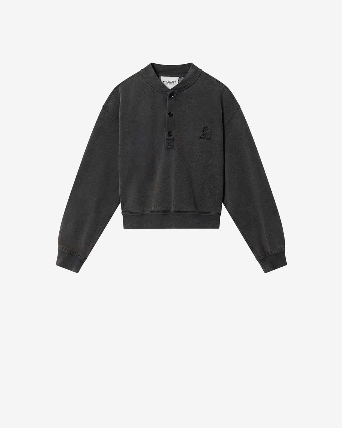 Sudadera simony de algodón con logotipo - Negro lavado - Woman - 5